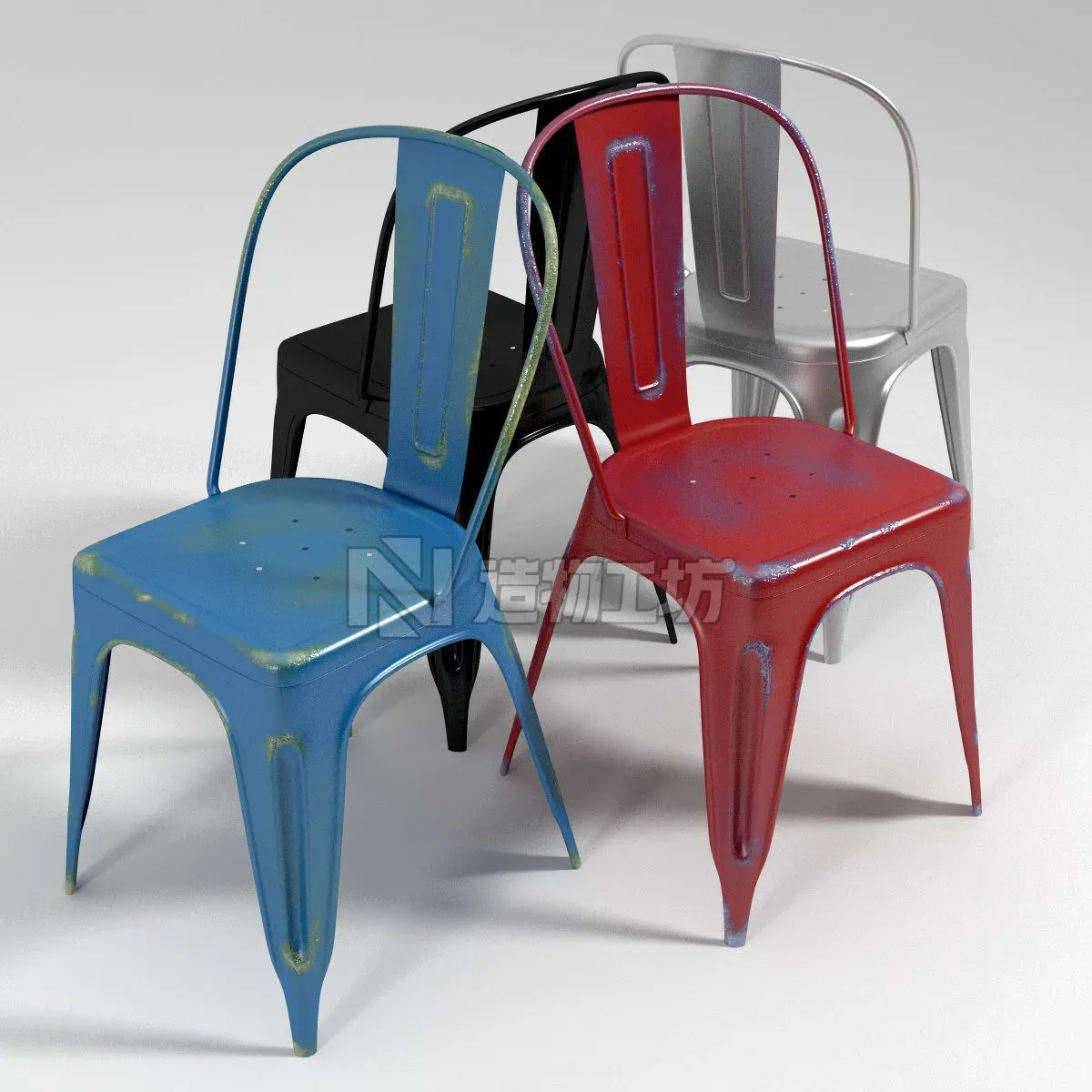 Rusty Tolix A Chair  3D model