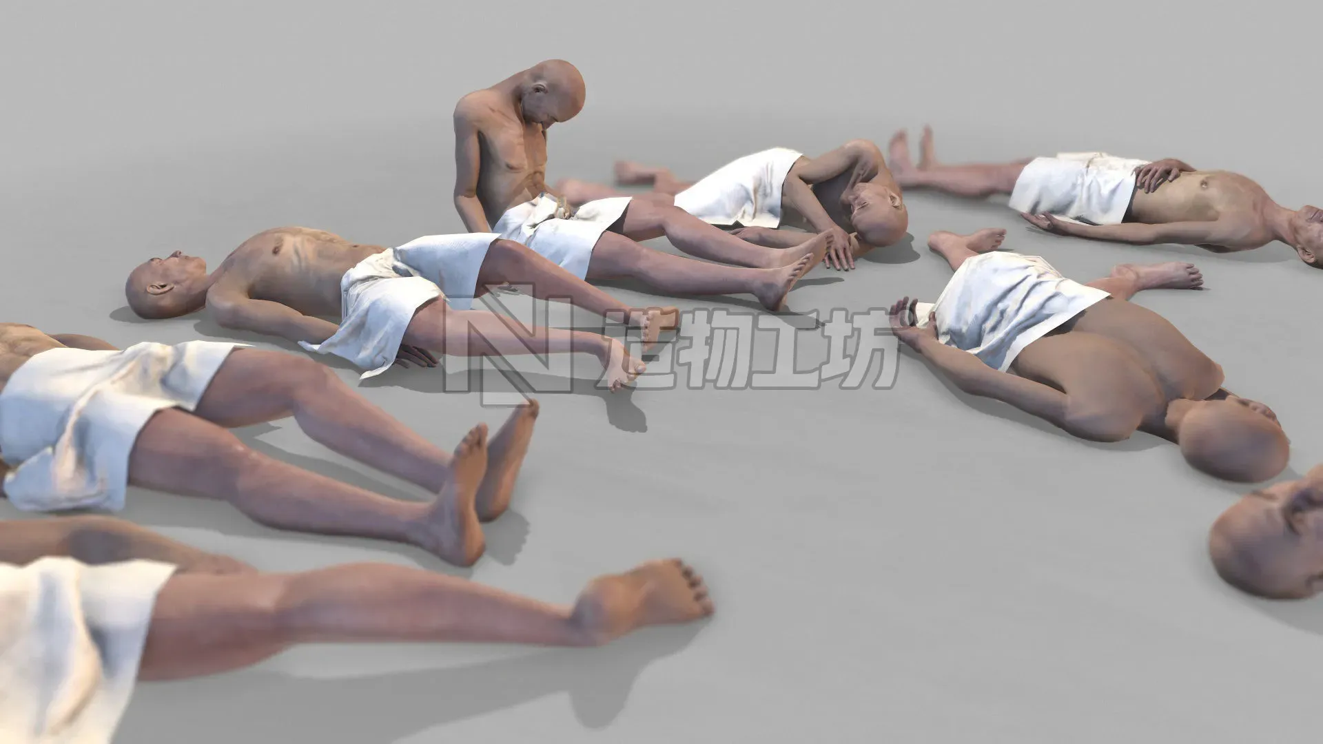 Large Corpse Collection Low-poly 3D model