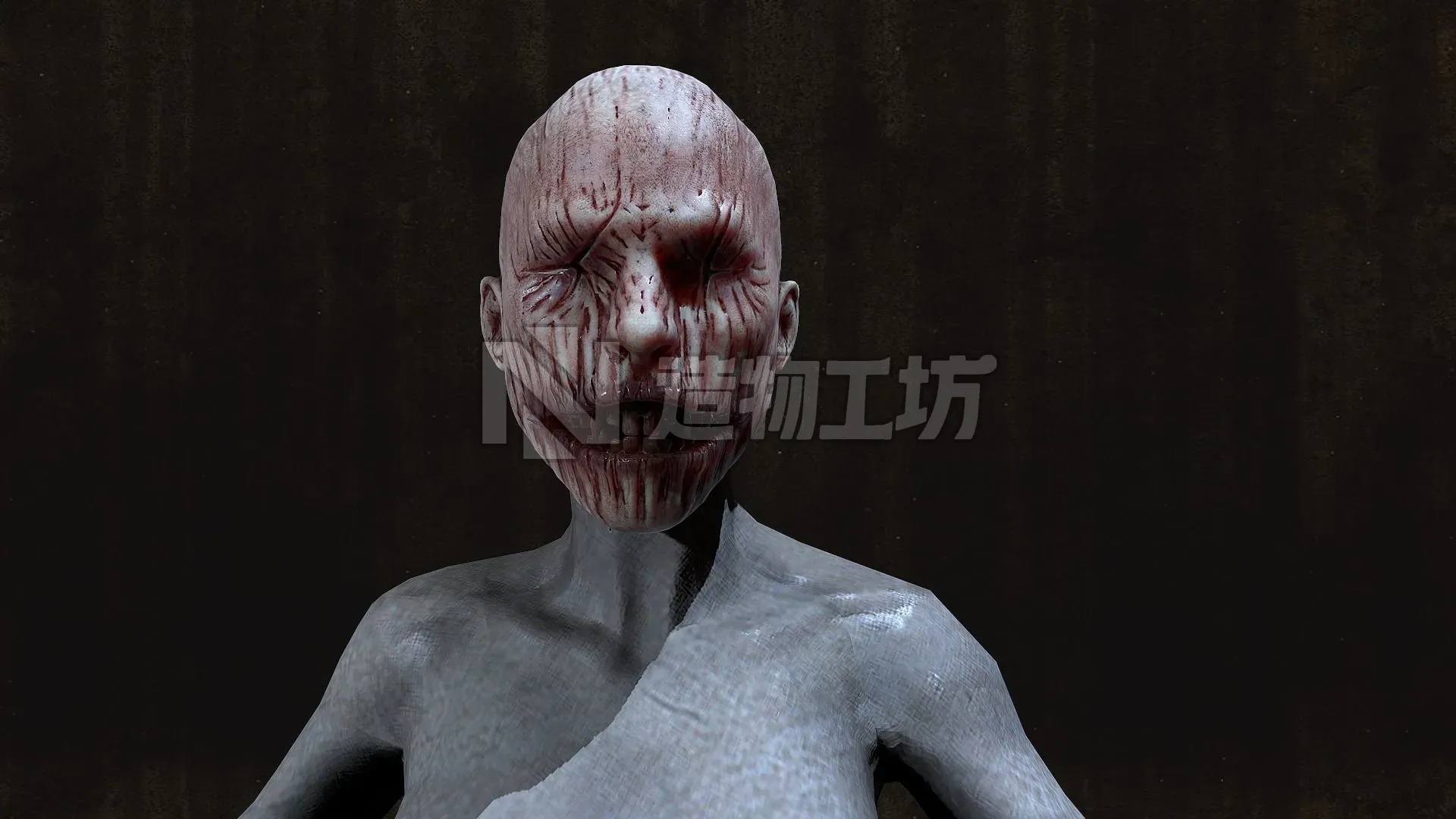 HORROR mannequin Animated Low-poly 3D model