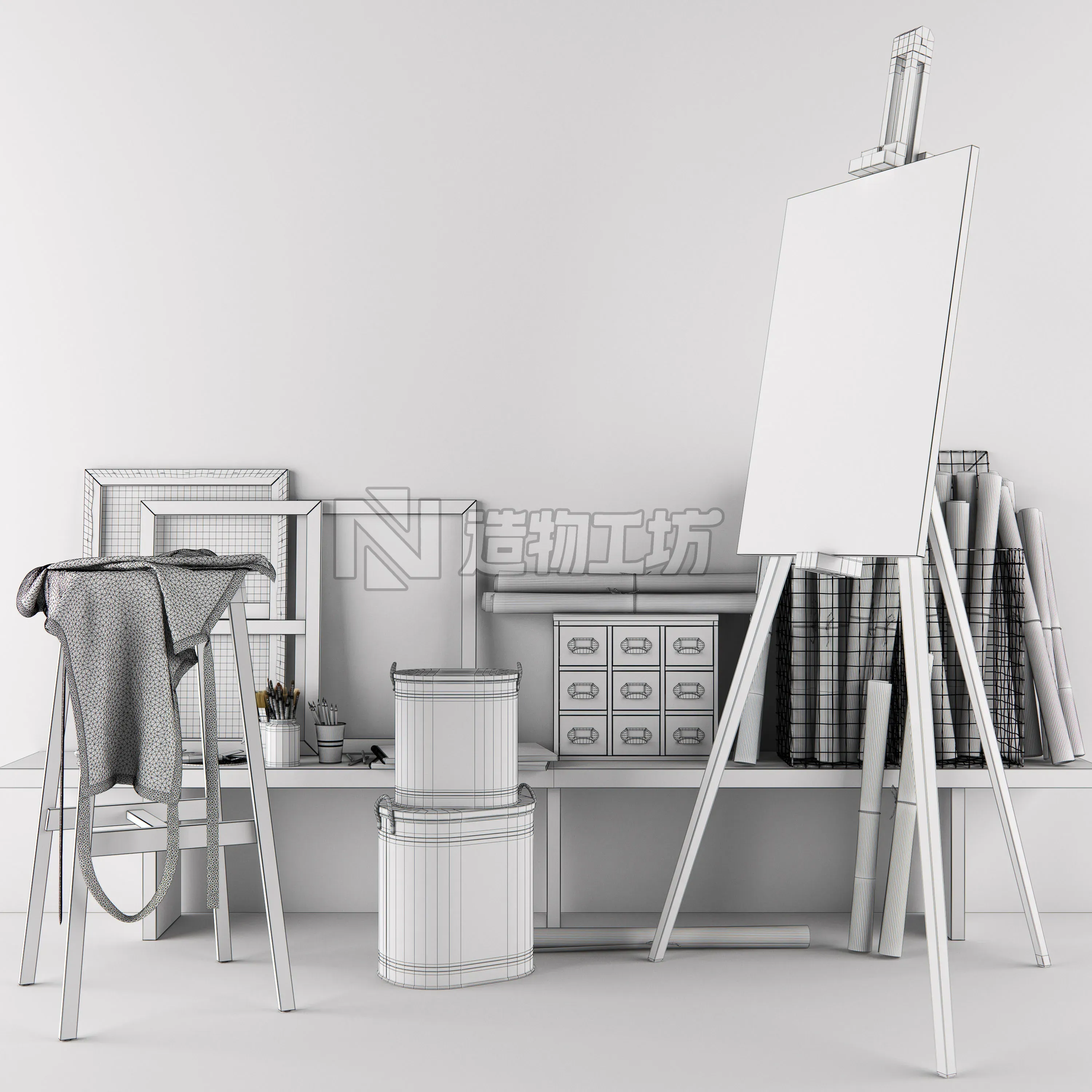 Decorative set 01 3D model