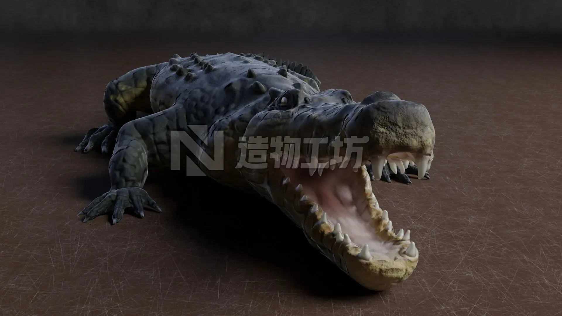 Low Poly Crocodile Low-poly 3D model