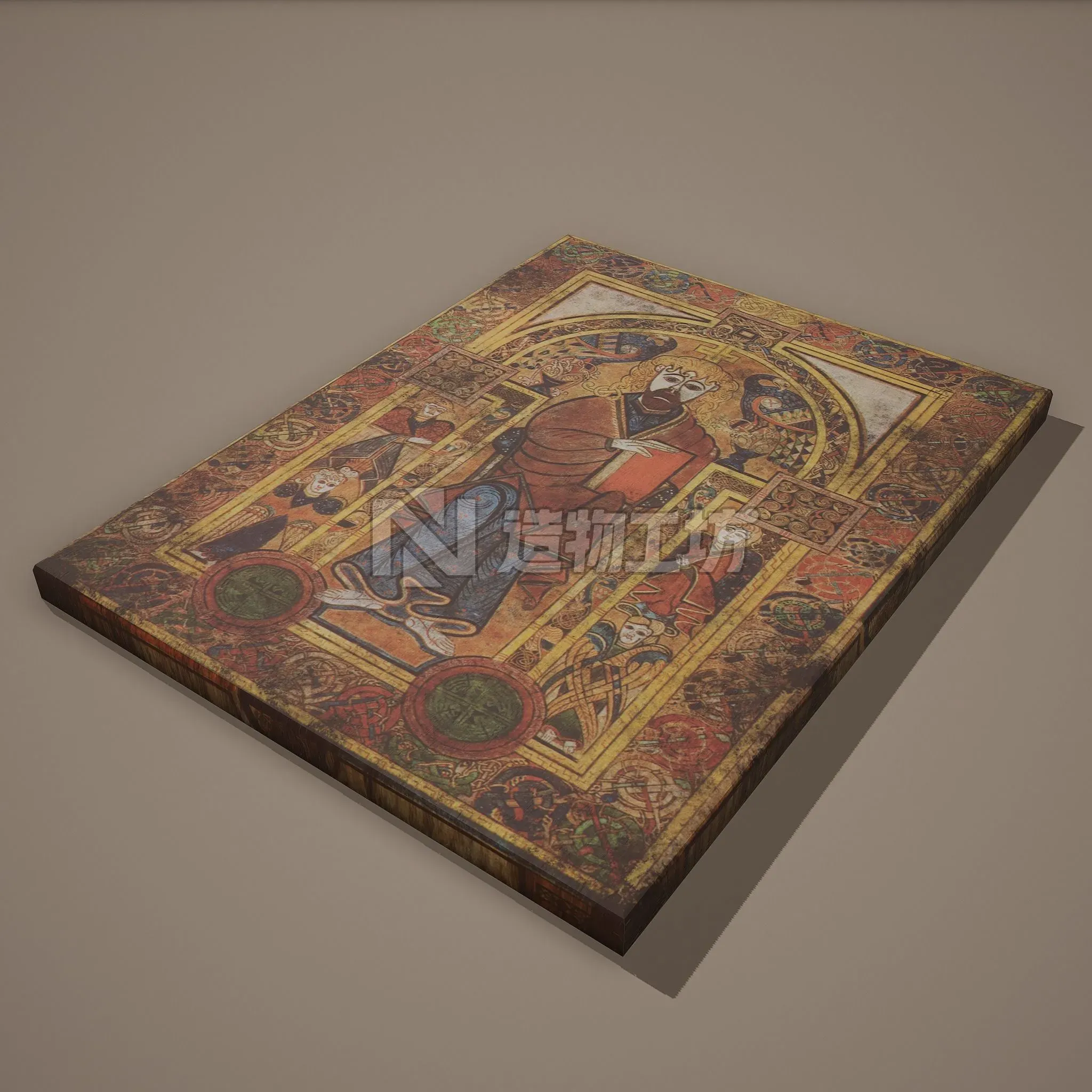 Medieval Designed Painting Low-poly 3D model