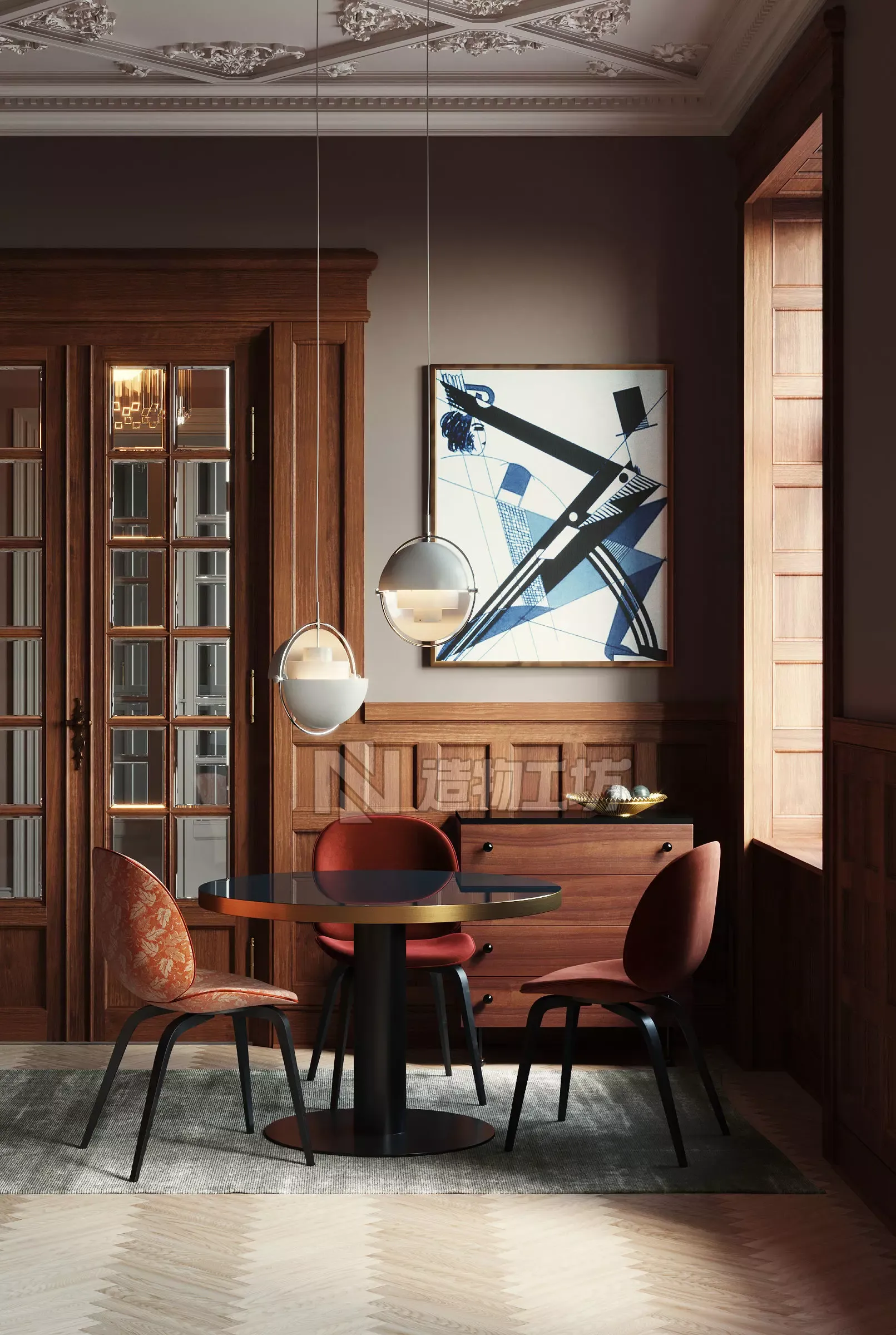 Vintage room by Gubi interior scene 3D model