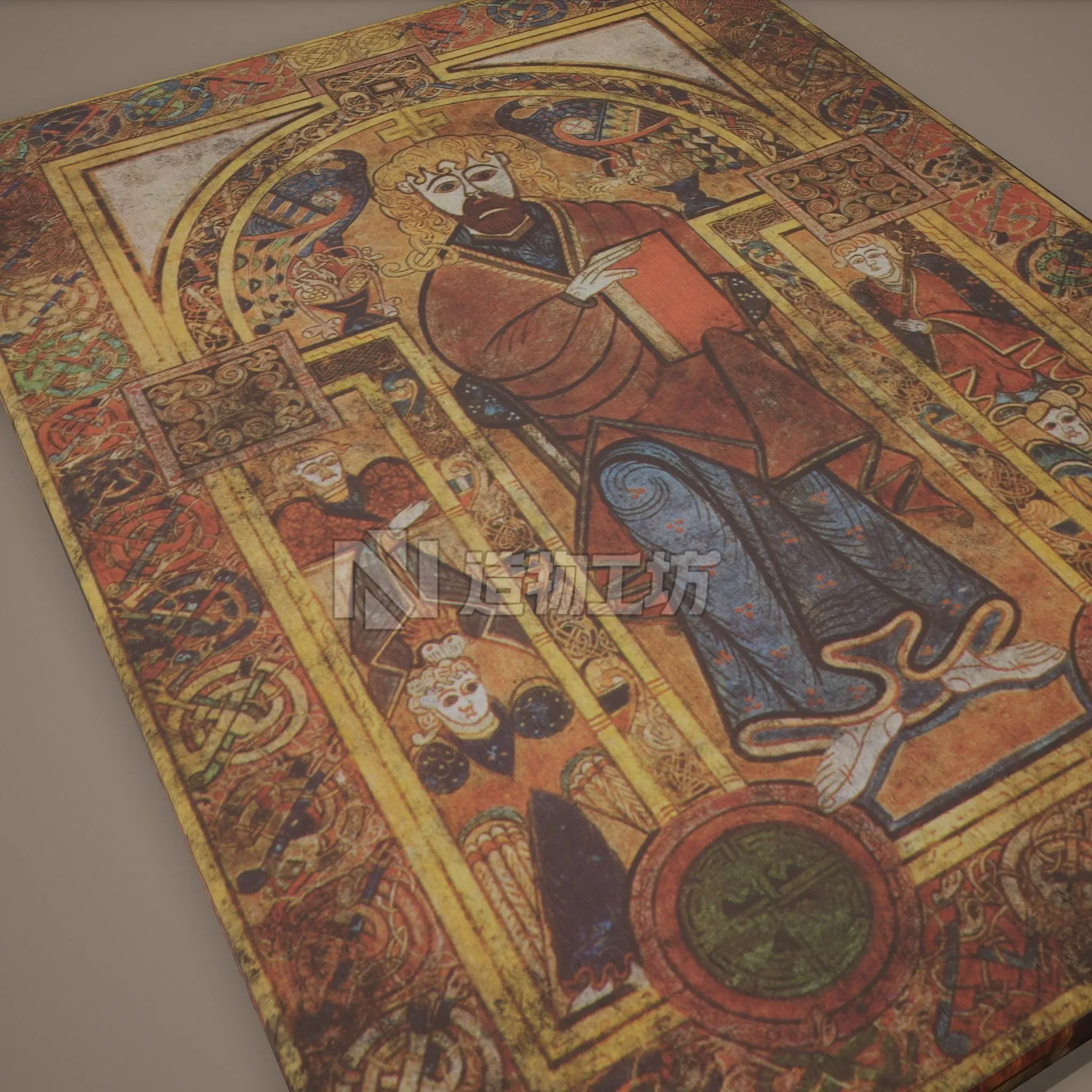 Medieval Designed Painting Low-poly 3D model