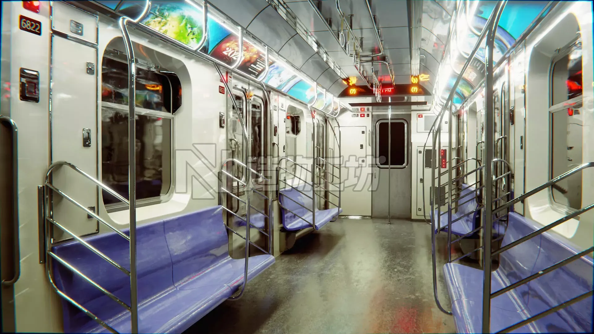 Subway Car Interior HDR Low-poly 3D model