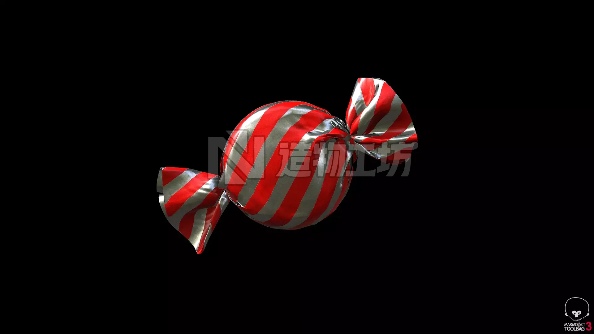 wrapped candy Low-poly 3D model