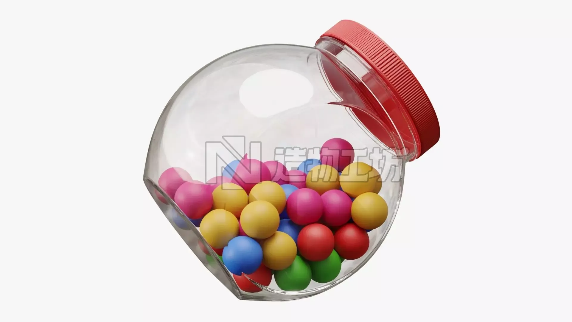 Gumballs in a jar 02 3D model