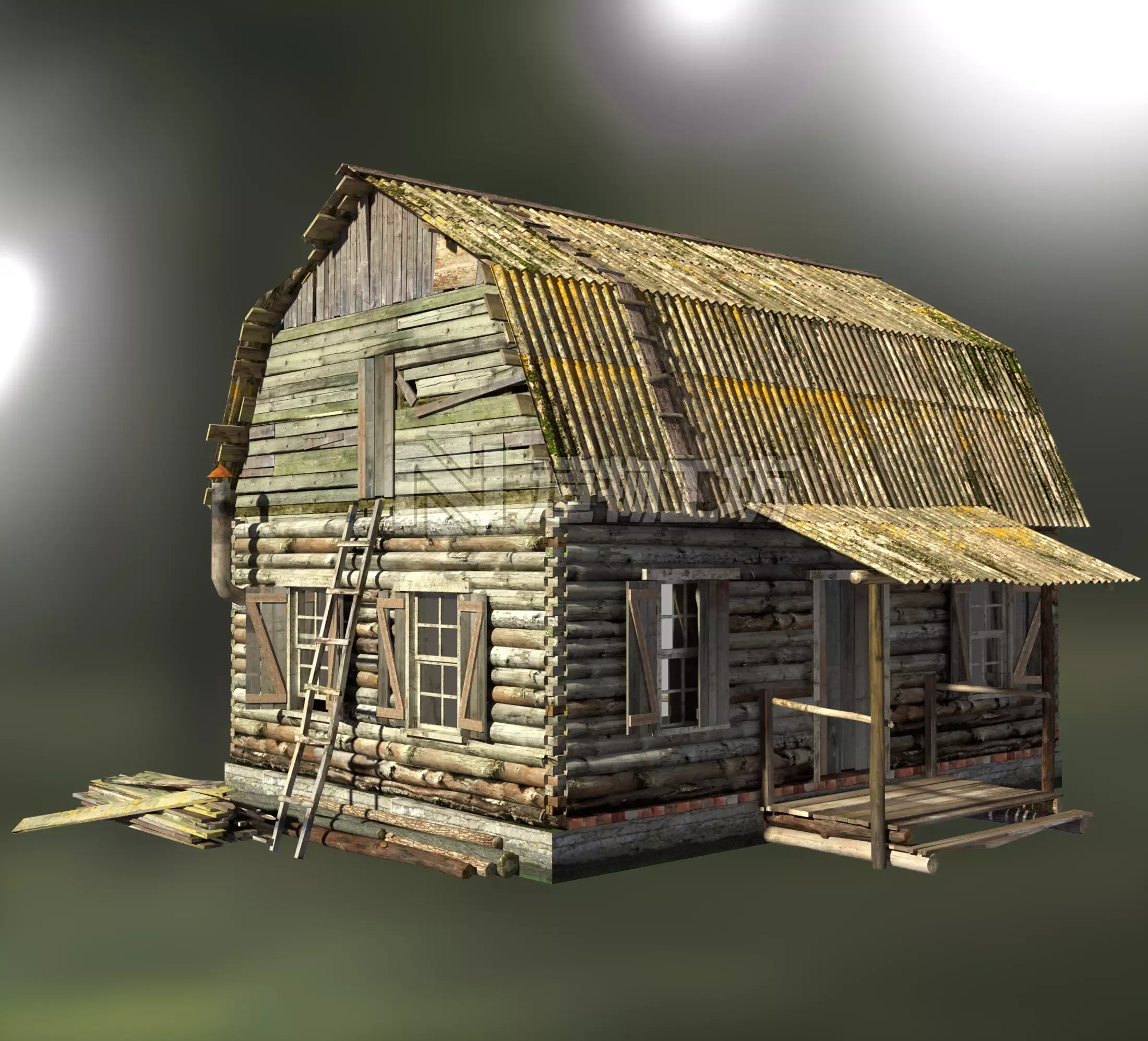 wooden house 3D model