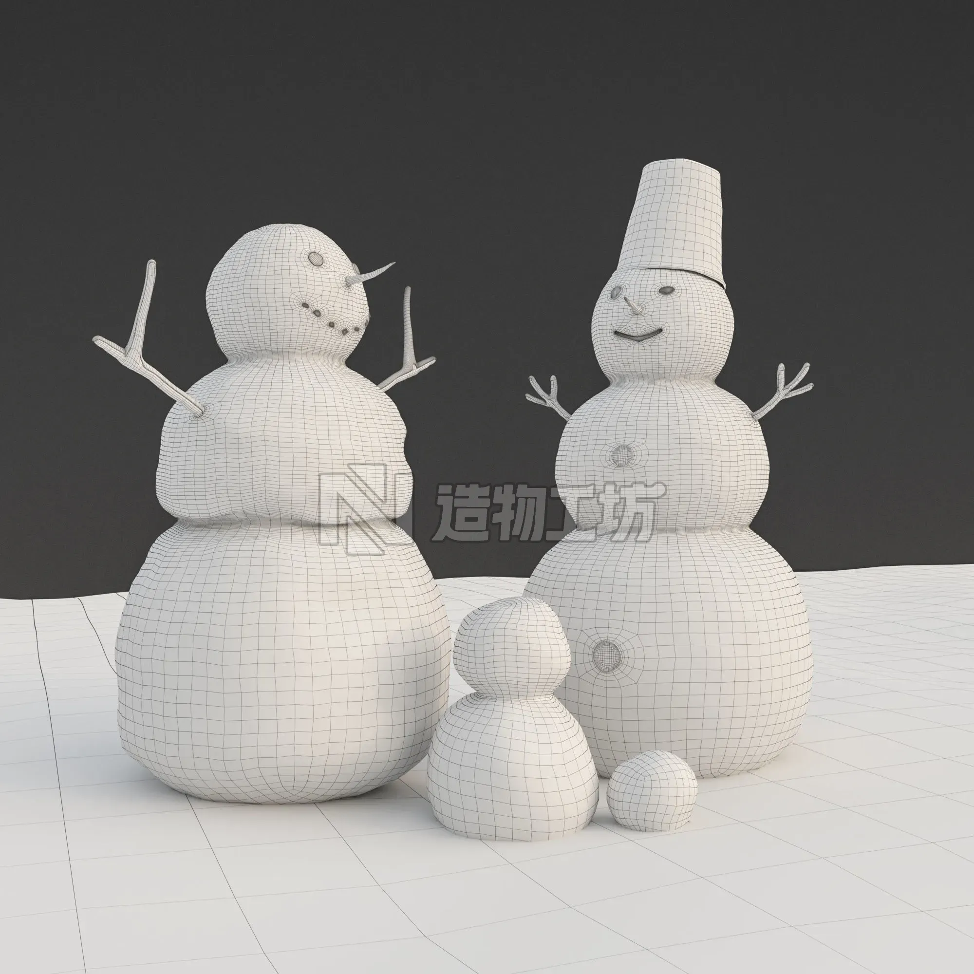 Snowman 3d model 3D model