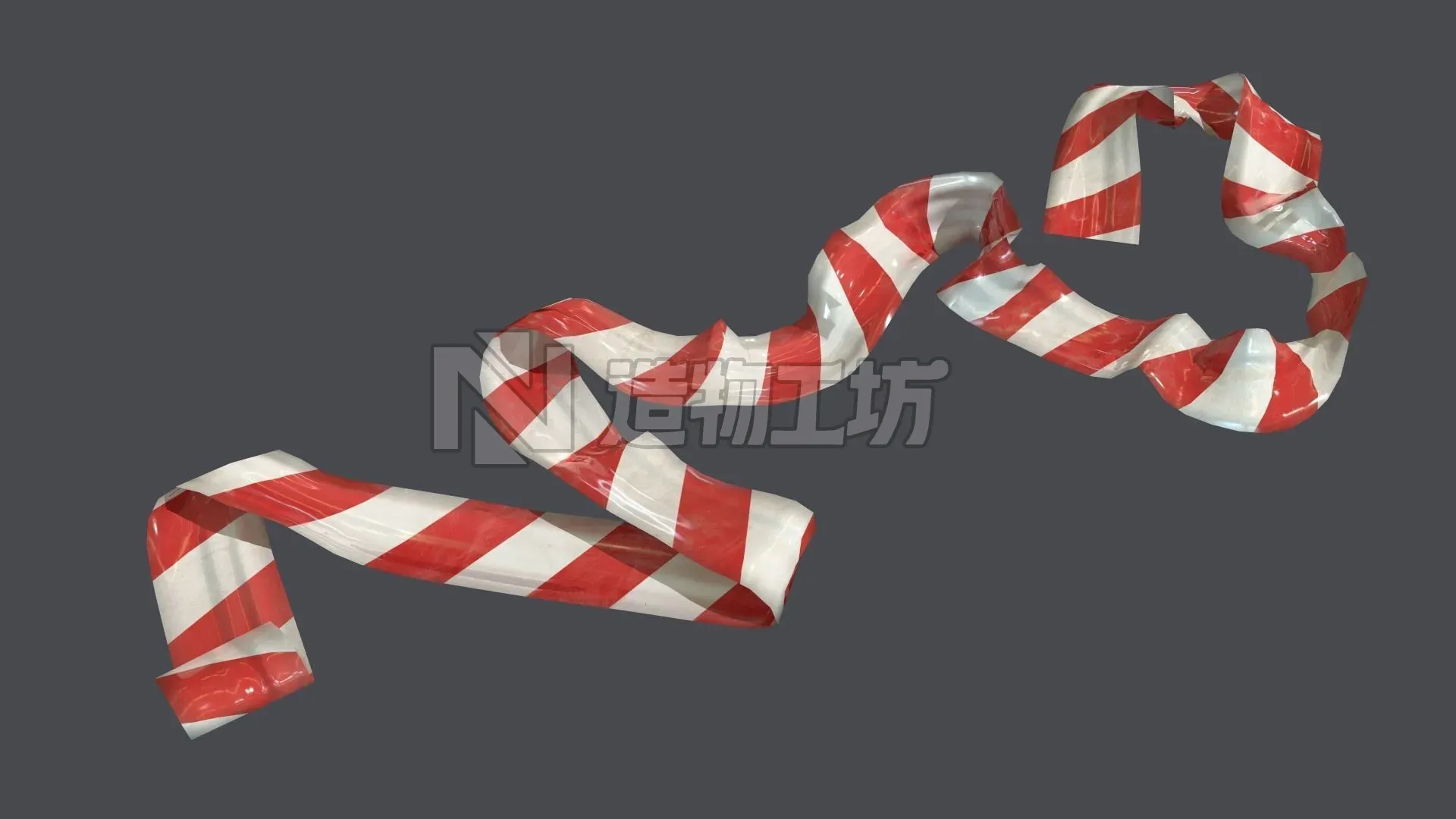 Warning tapes Low-poly 3D model