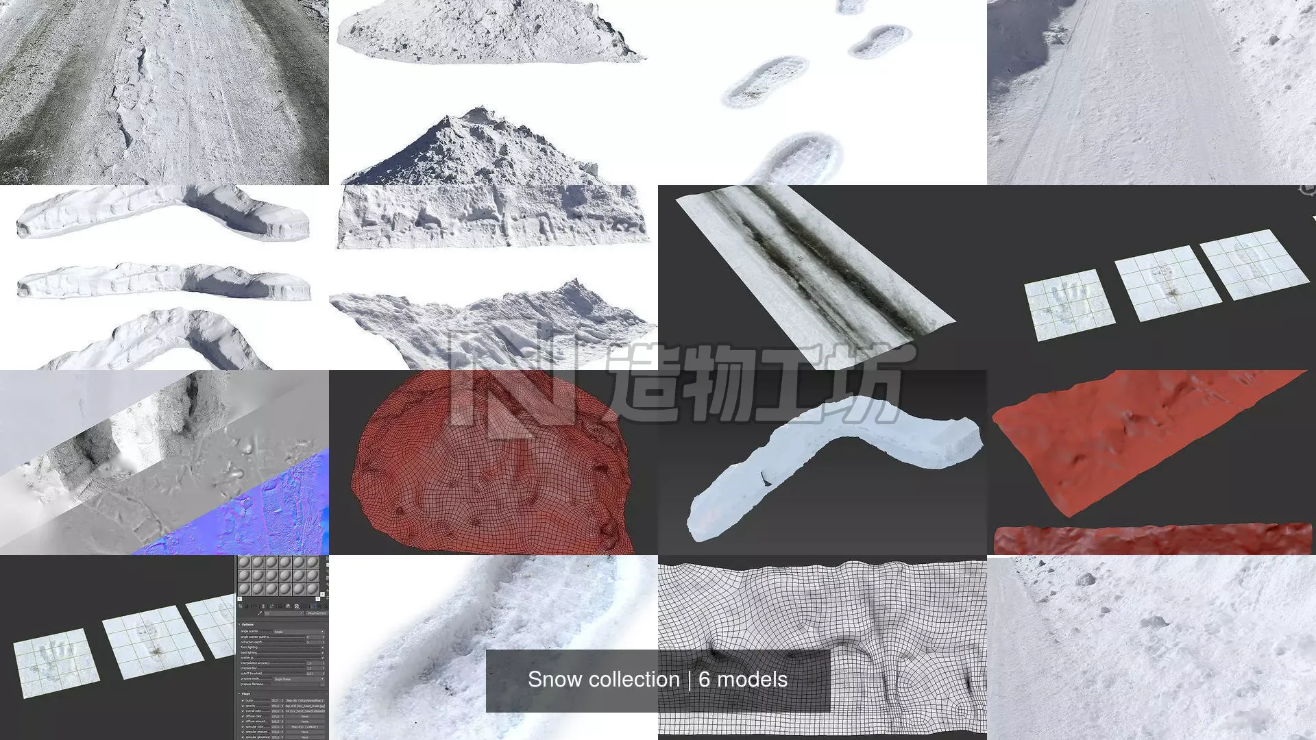 Snow collection ultra realistic fence 