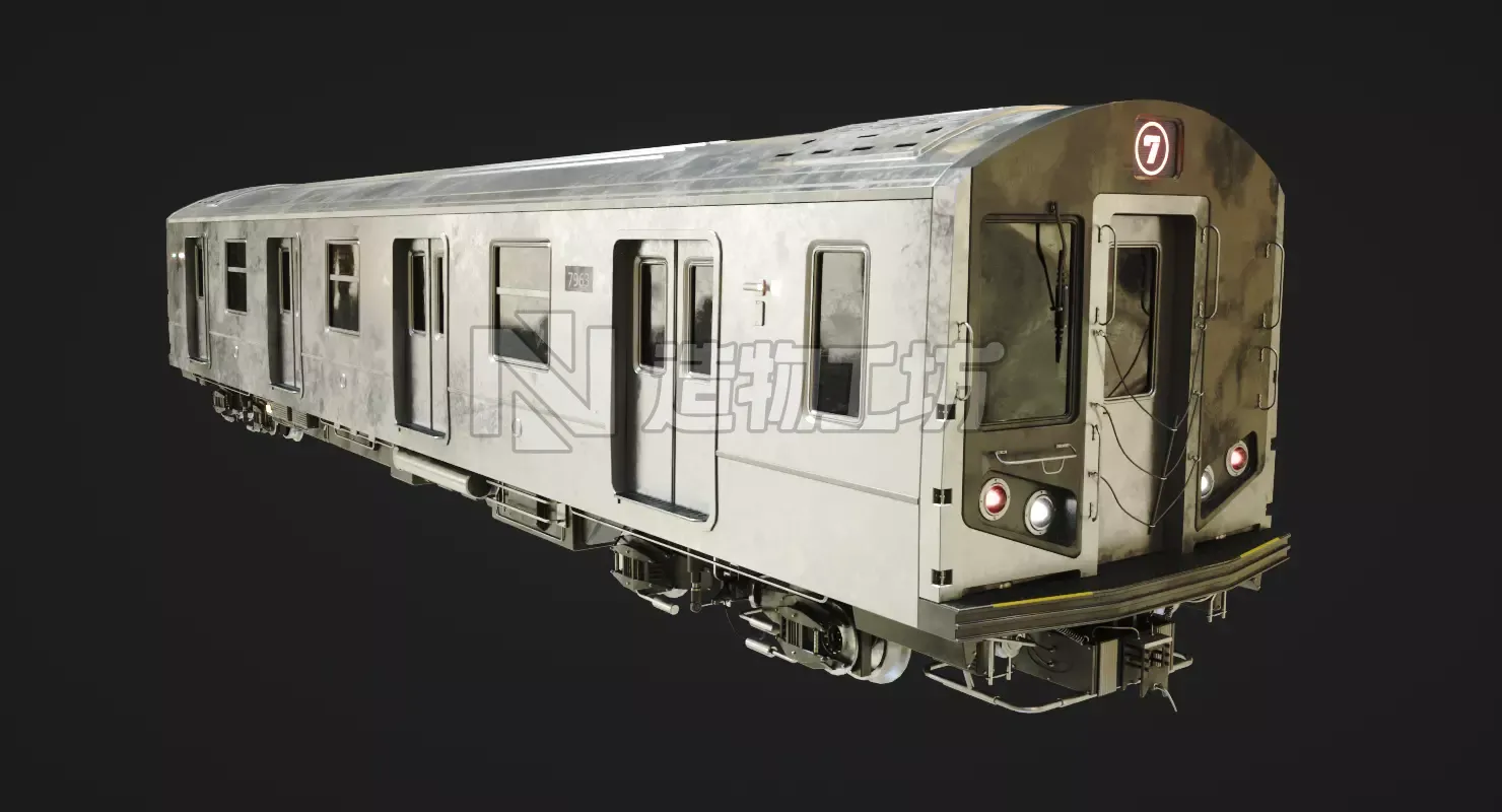 Subway Train Low-poly 3D model