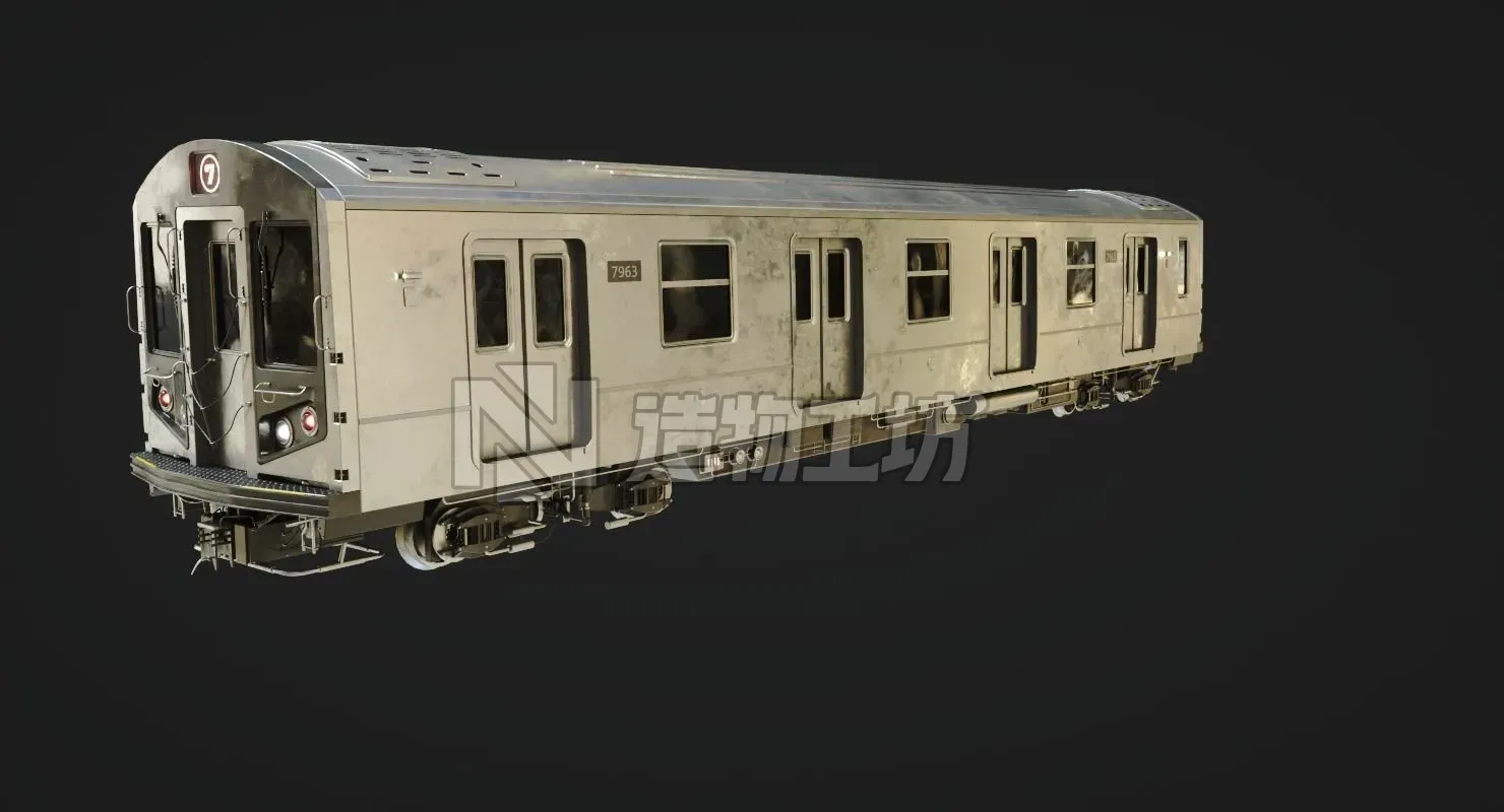 Subway Train Low-poly 3D model