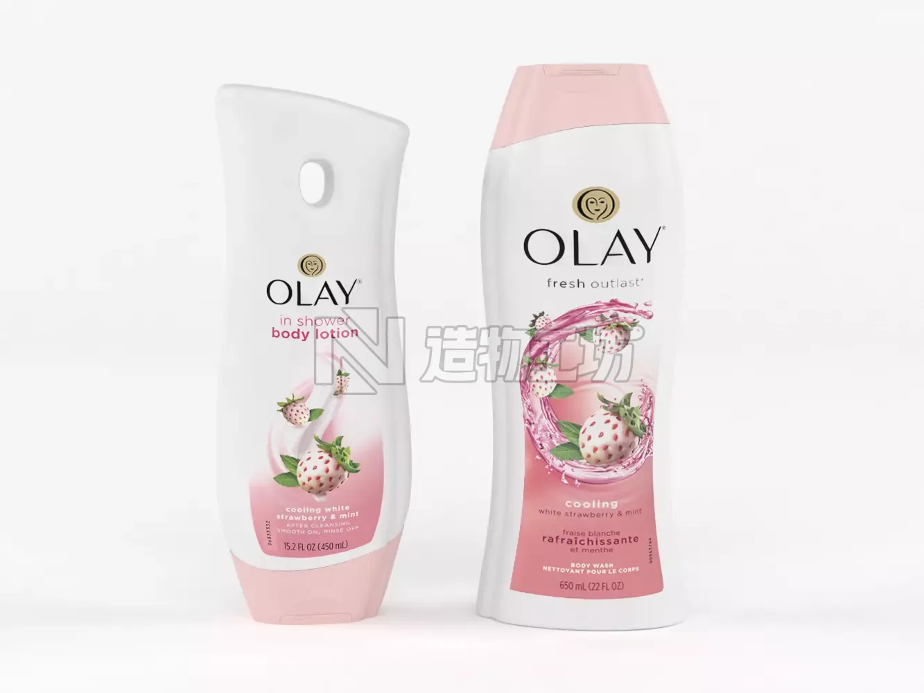 Olay Body Wash and Body Lotion for Women 3D model