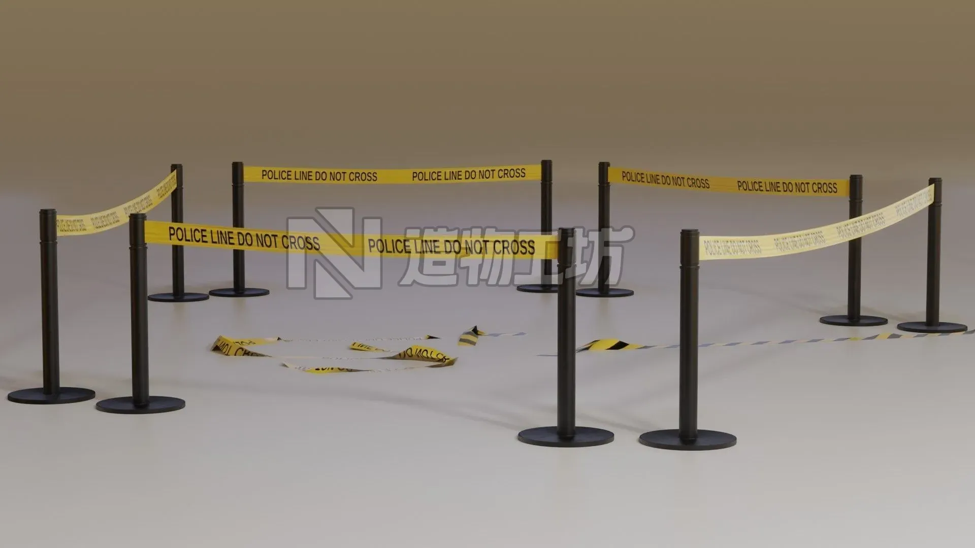 Police Line Low-poly 3D model