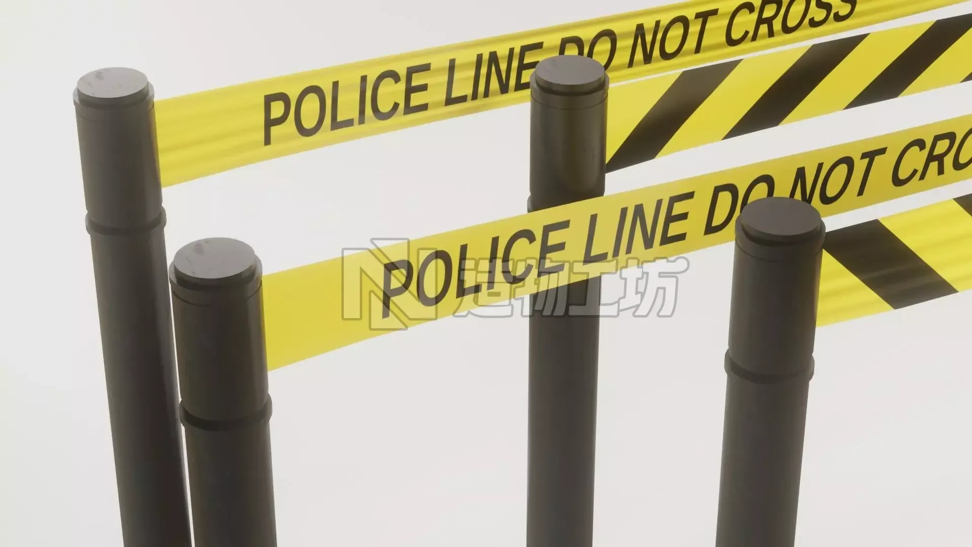 Police Line Low-poly 3D model