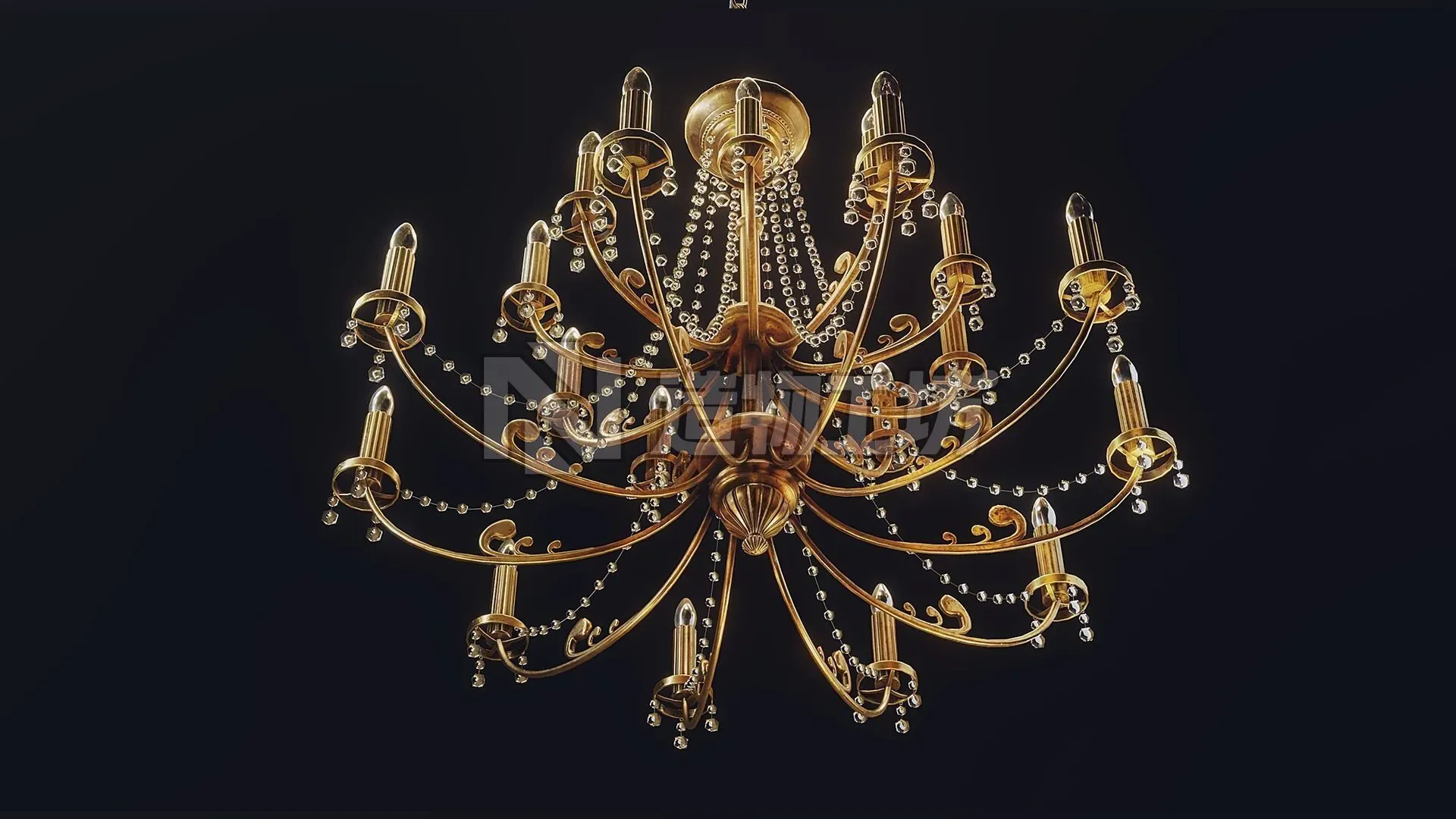 HQ Classic Chandeliers Pack Low-poly 3D model