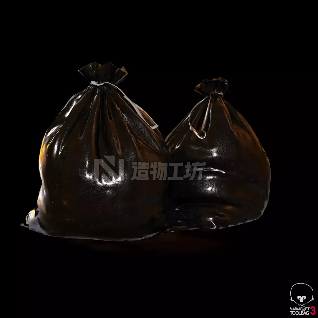 trashbag PBR trash bags - garbage bags Low-poly 3D model