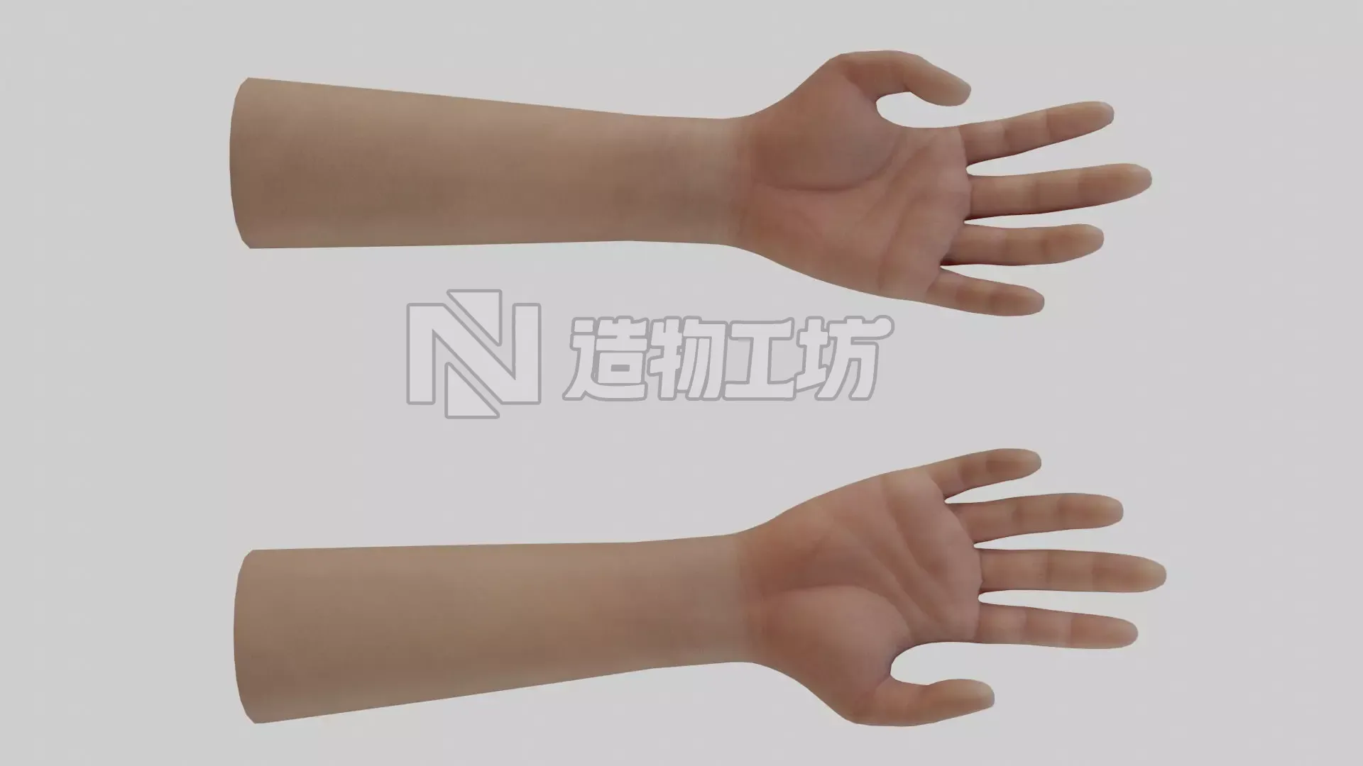 Rigged Hand With PBR Materials and Multiple Skins Low-poly 3D model