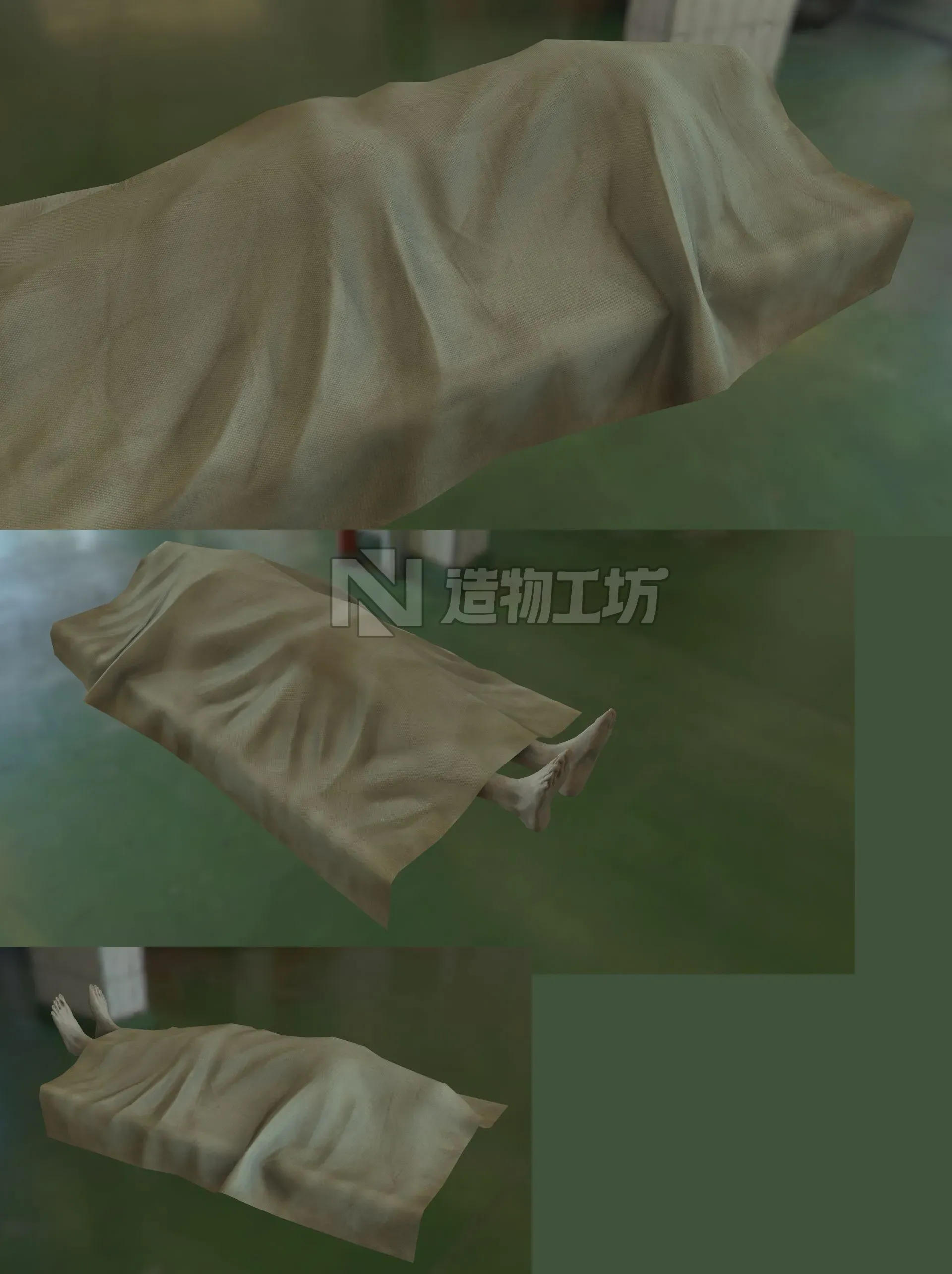 Morgue medical lamp Low-poly 3D model
