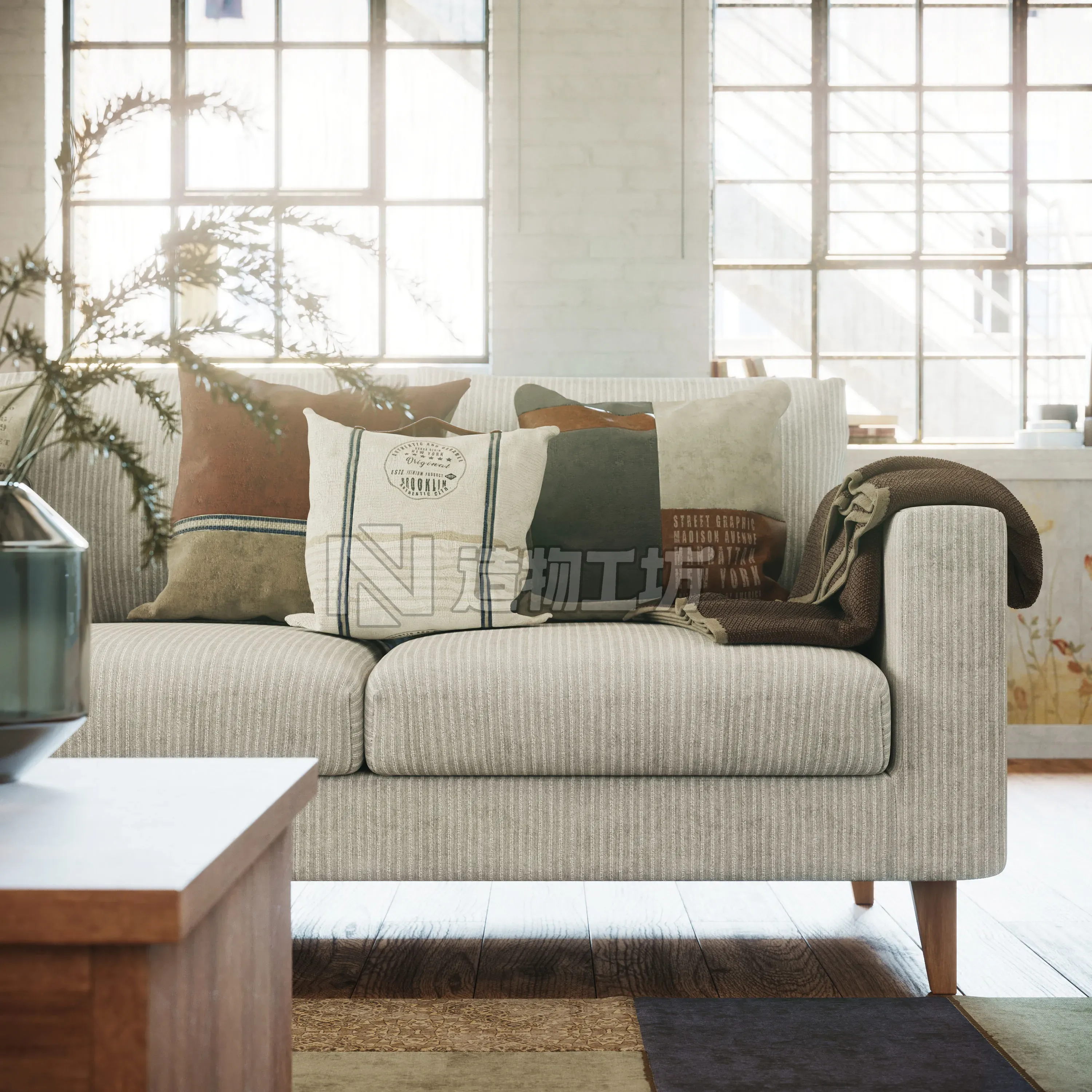 Industrial Living Interior scene 3D model