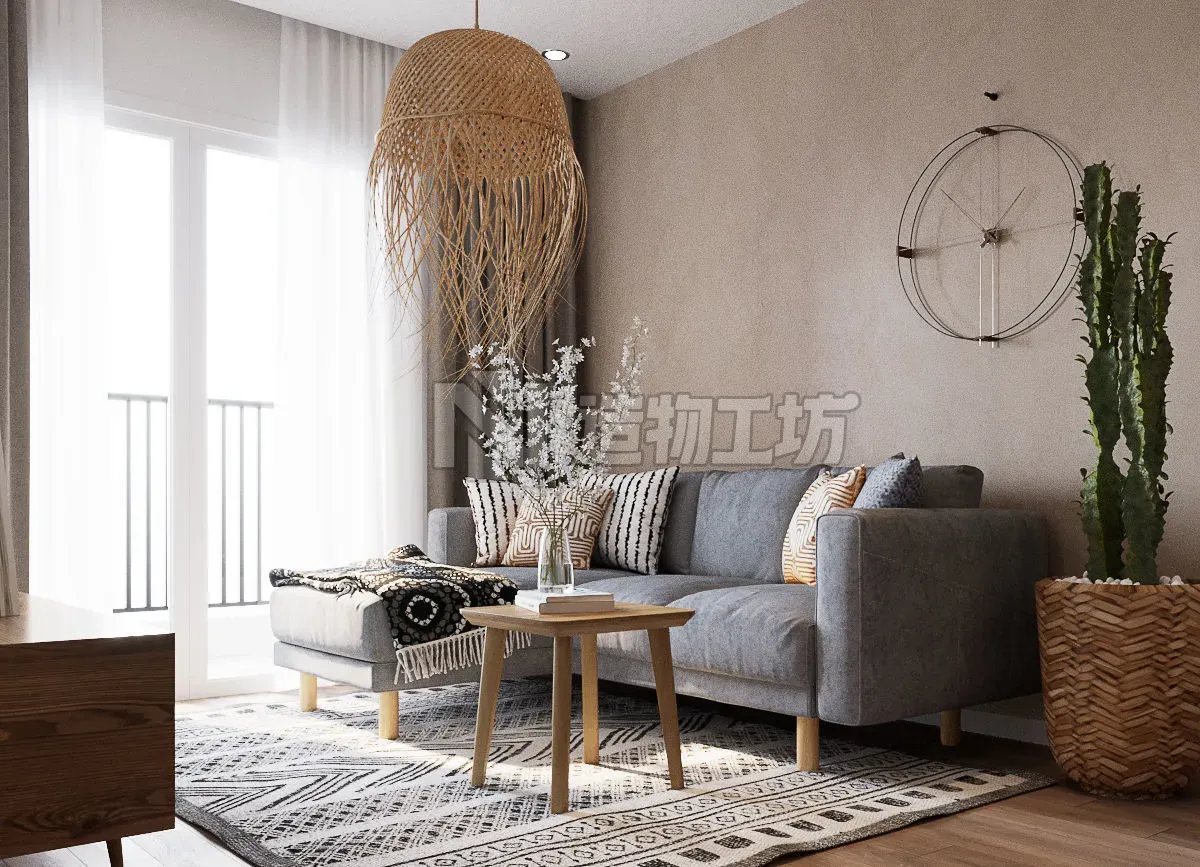 Living interior scene 3D model 3D model