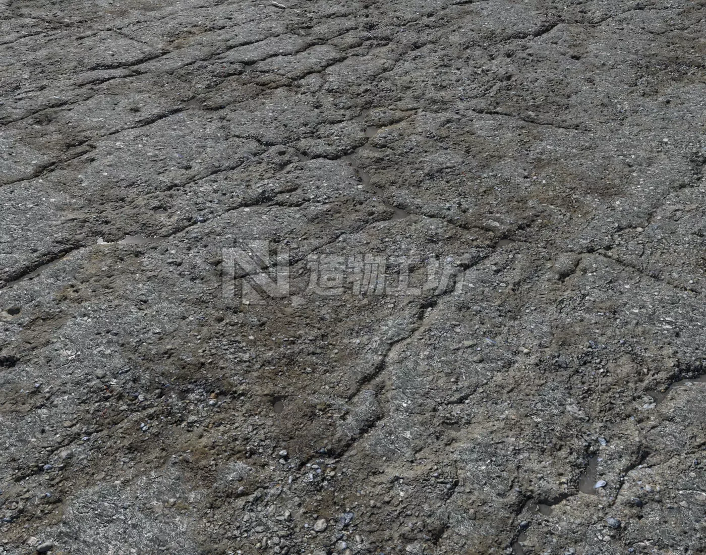 Old asphalt road PBR Texture