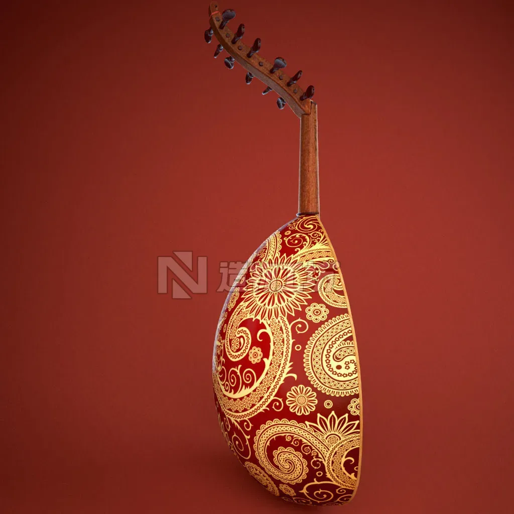 Arabic Oud  instrument 3D model