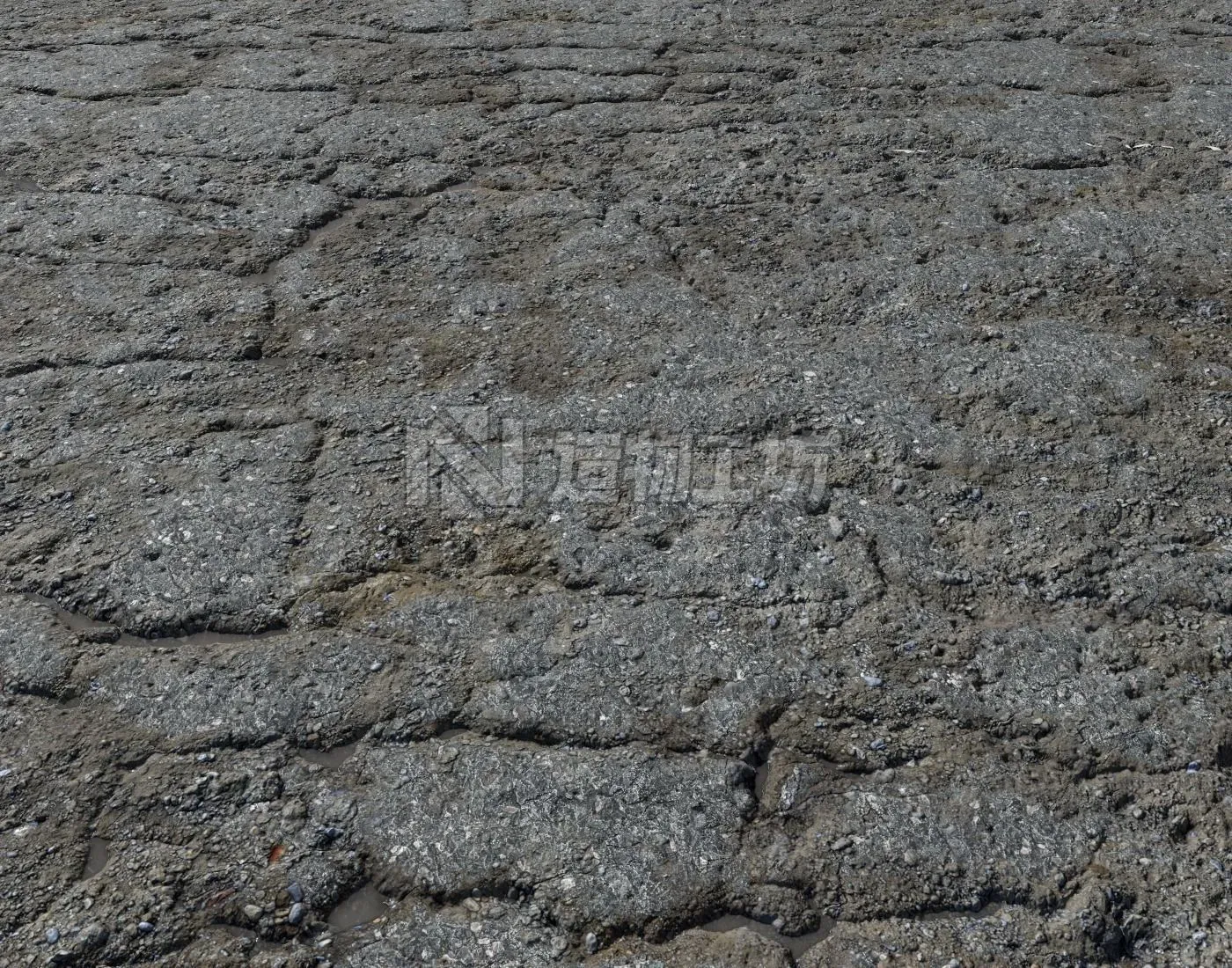 Old asphalt road PBR Texture