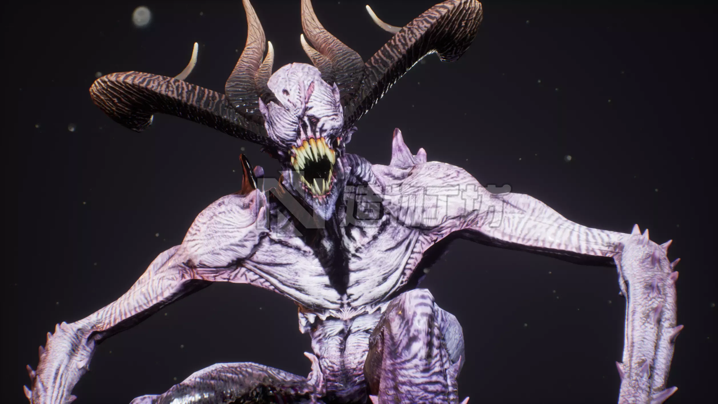 Demon 6 tall blind creature Low-poly 3D model