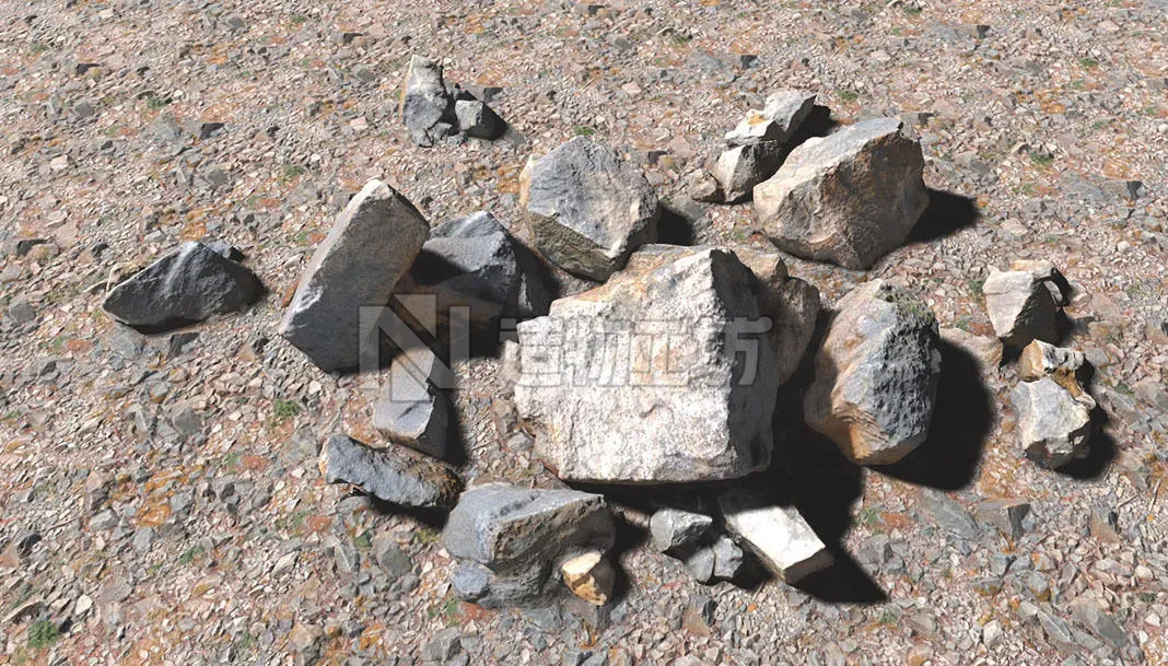 Rock Scans -  3D PBR Low Poly Models Pack Low-poly 3D model
