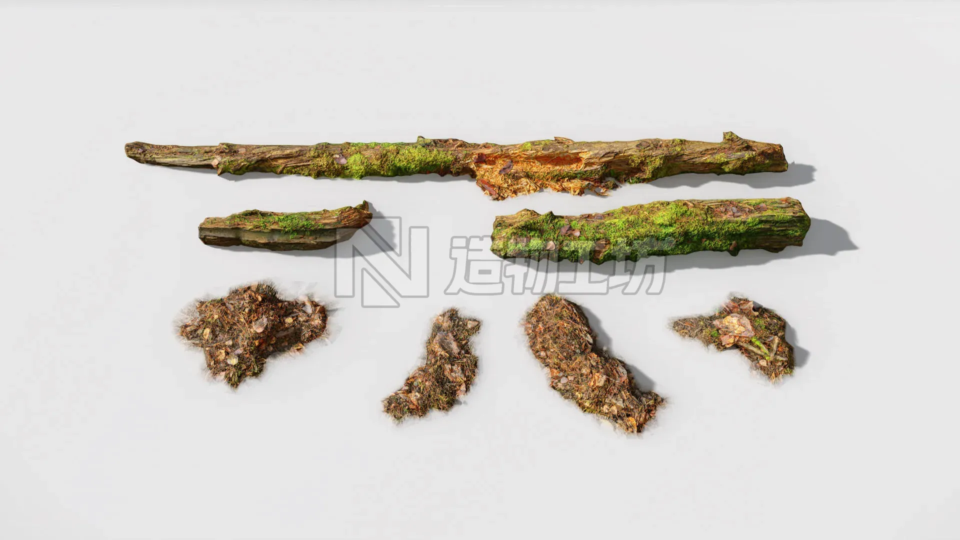 Forest Branches Debris Leaves Scan Low-poly 3D model
