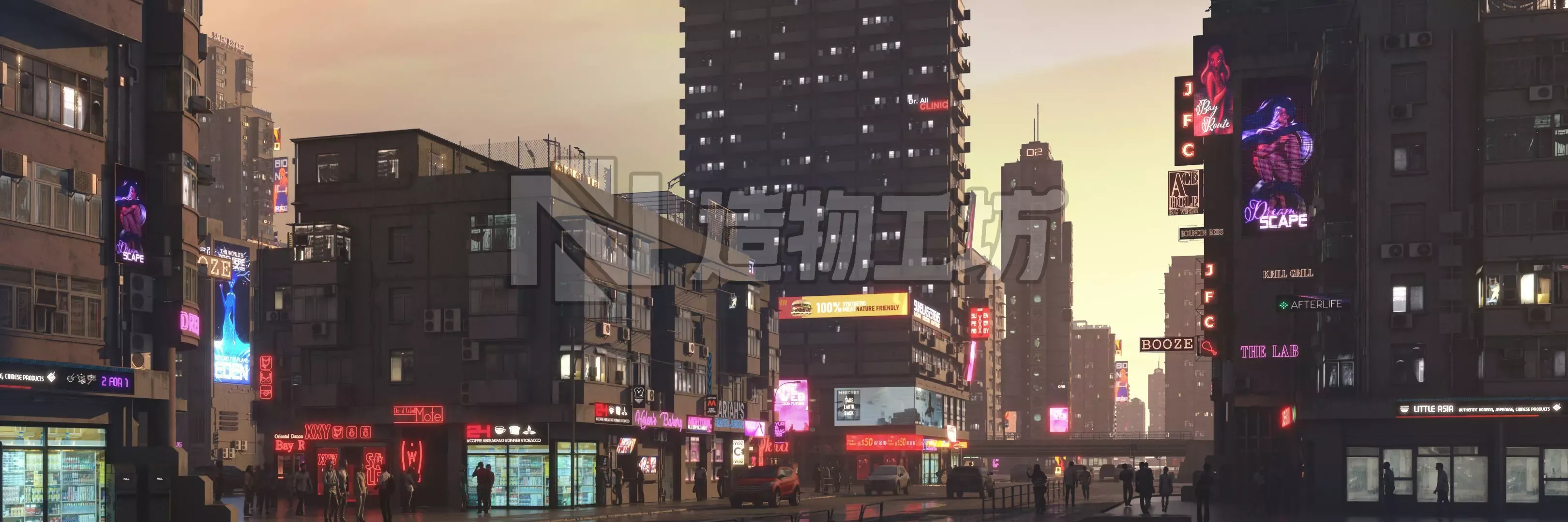 Cyber City Low-poly 3D model