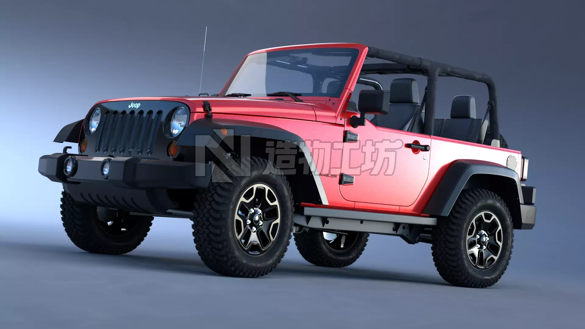 Detailed jeep 3D model