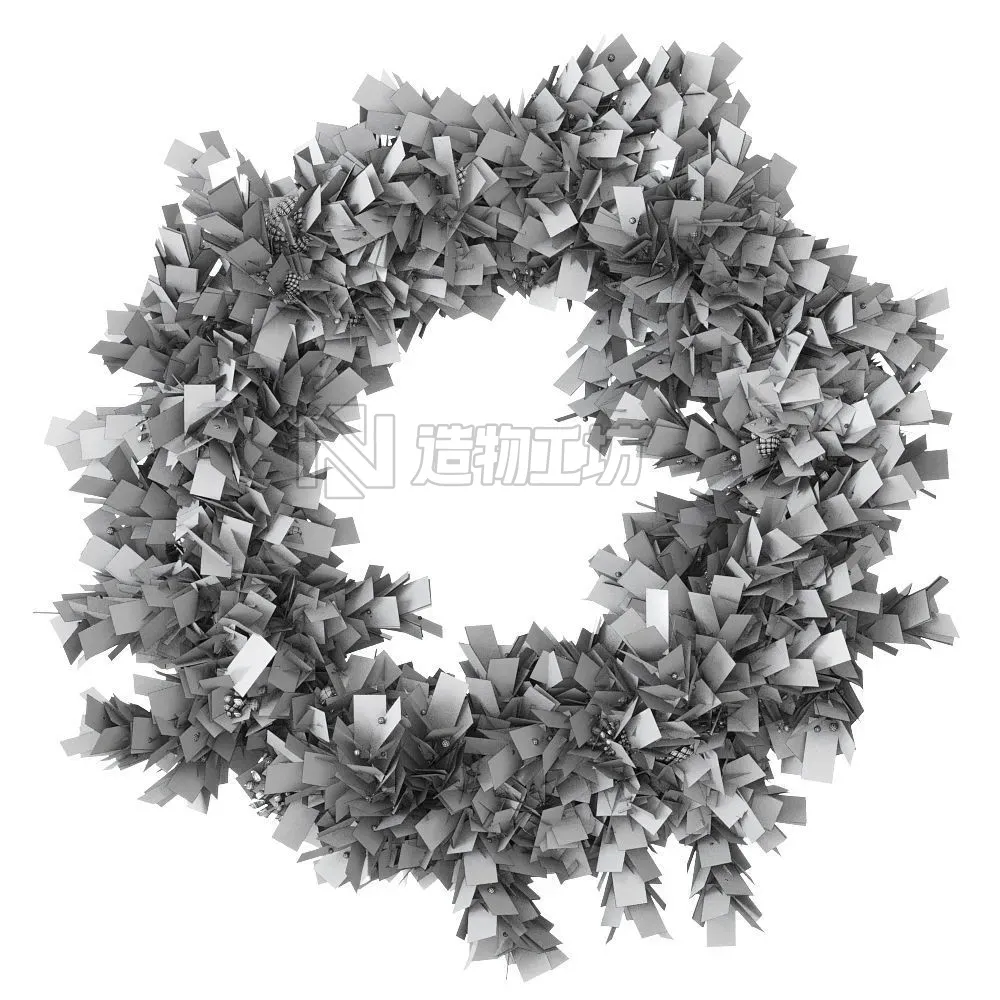 Christmas wreath with decor 3D model