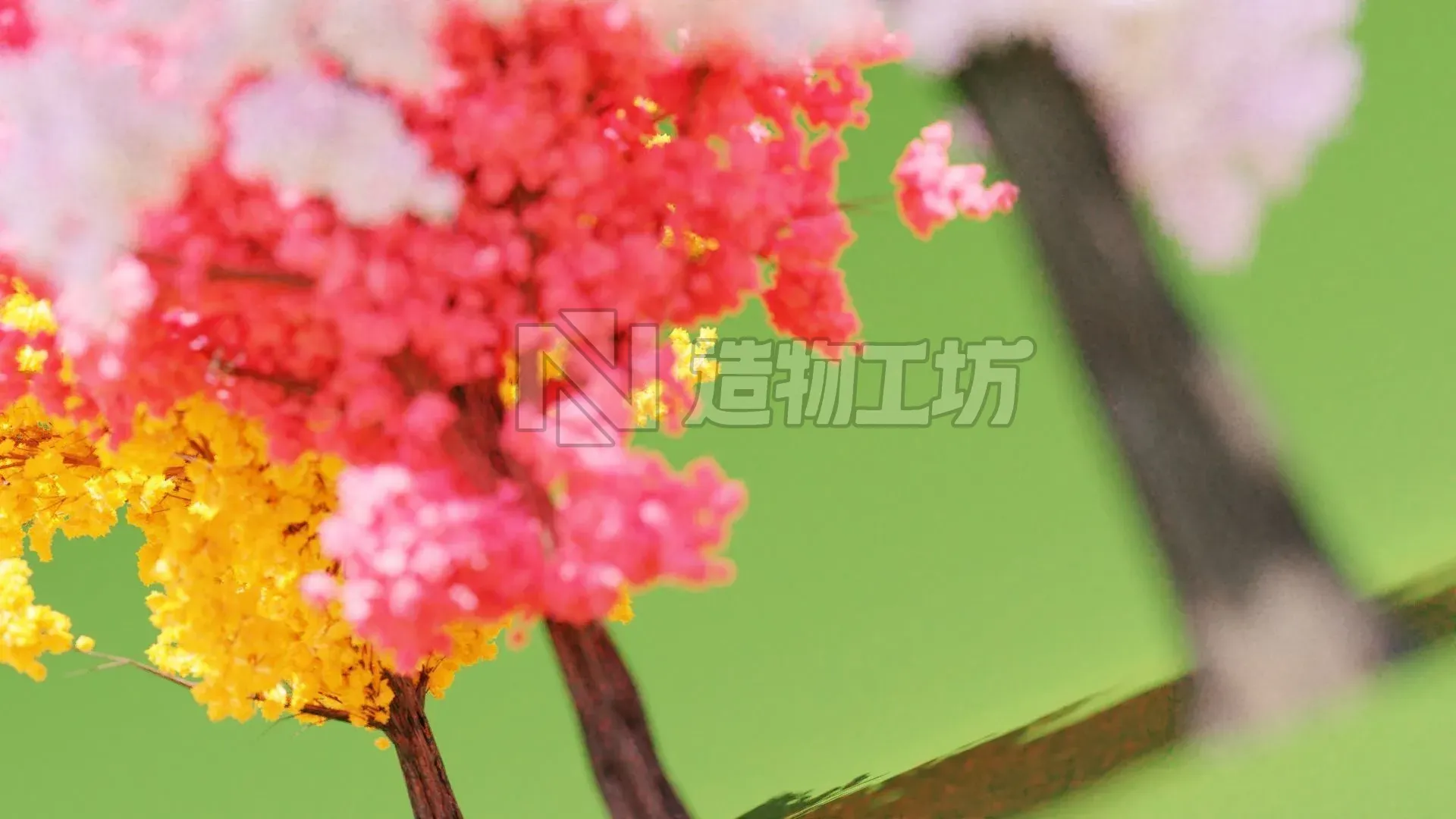 3 Colorful Trees 3D model