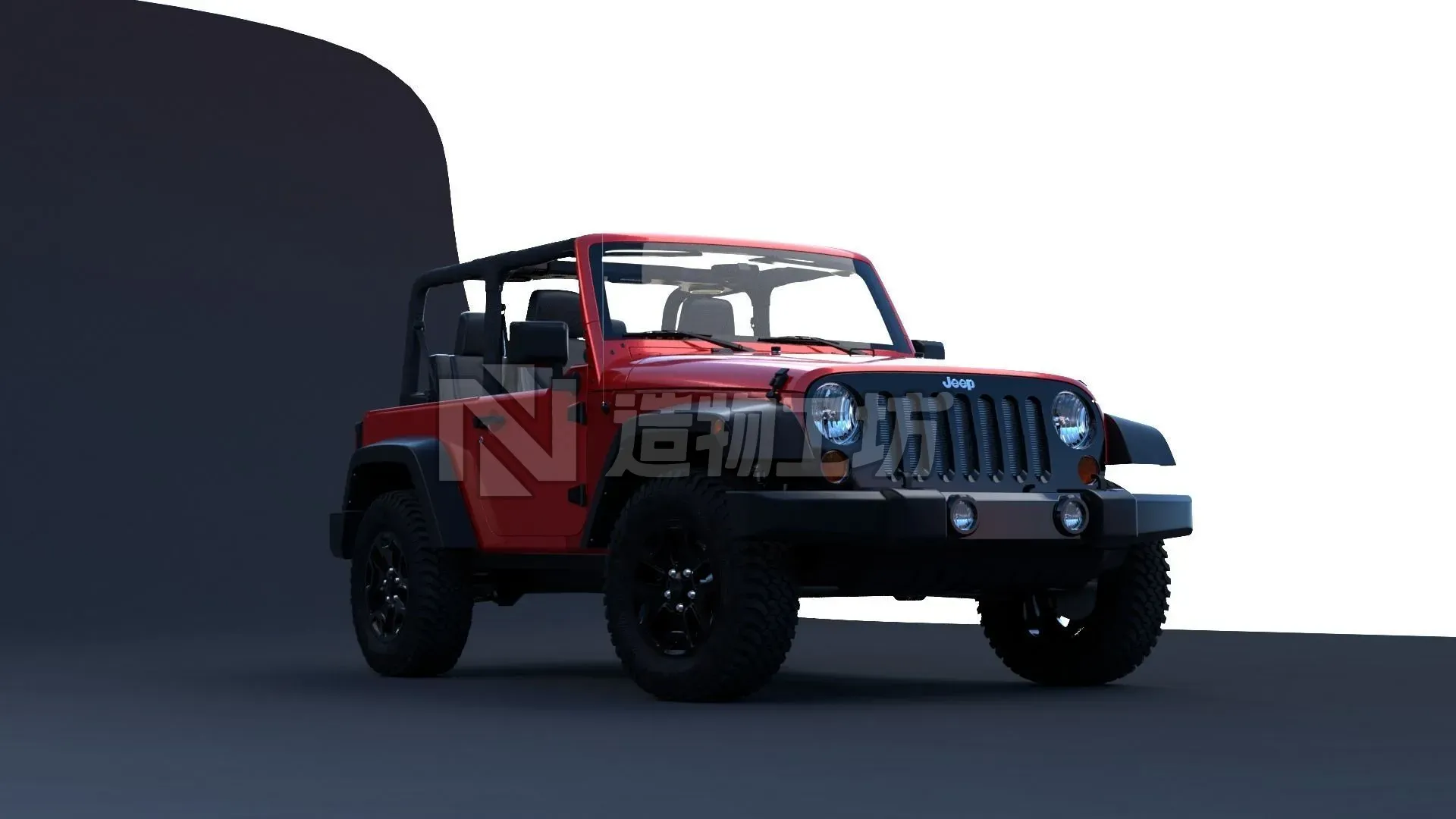 Detailed jeep 3D model