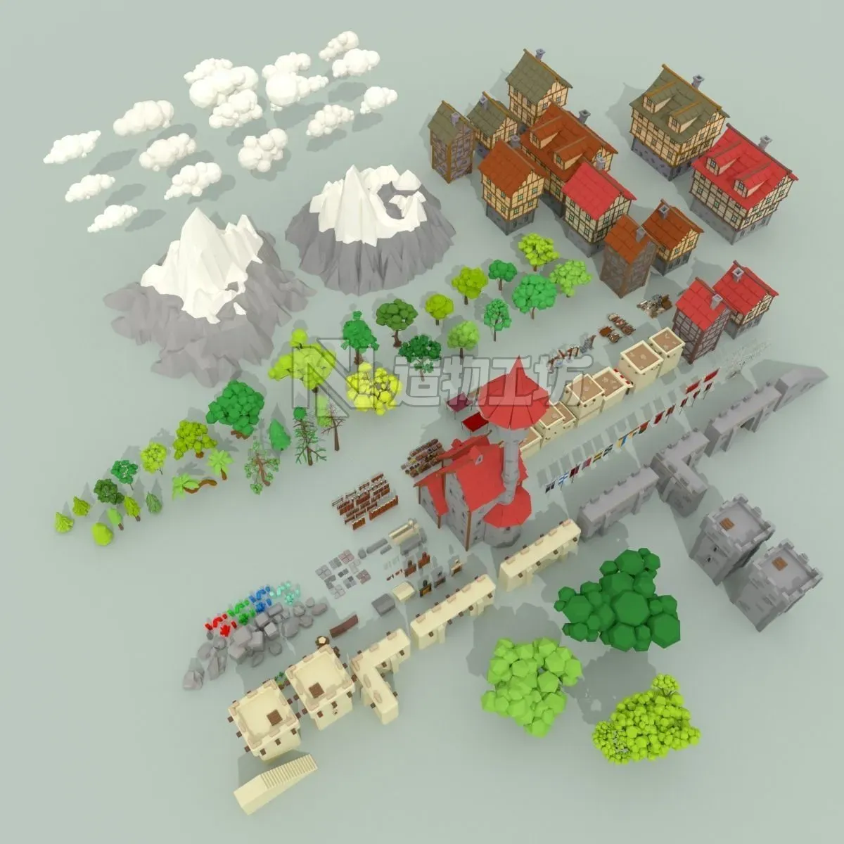 Medieval City Pack Low-poly 3D model