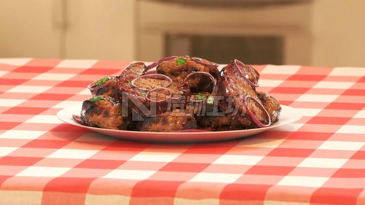Barbeque plate of chocolates 3D model