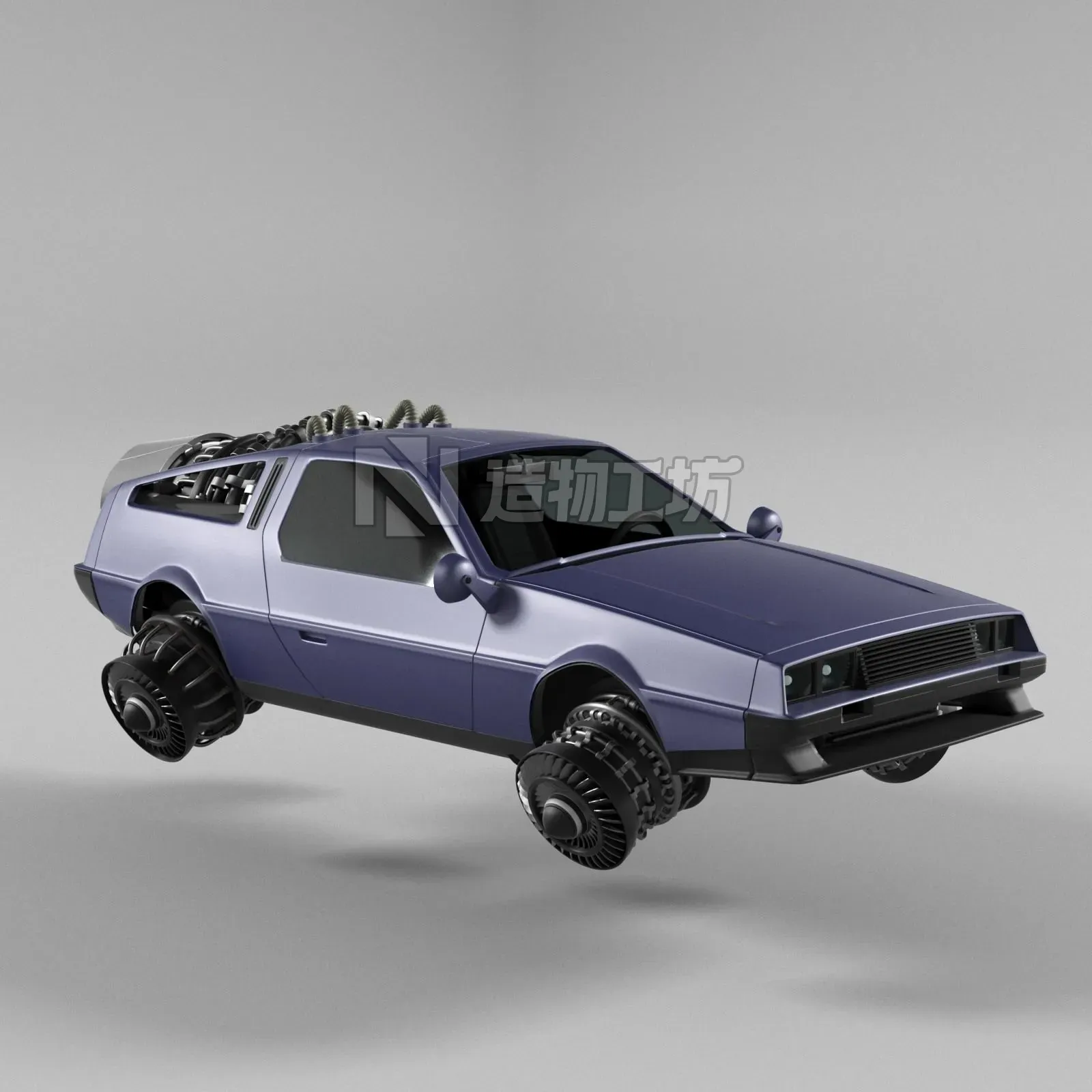 Automobile cyberpunk 3D model
