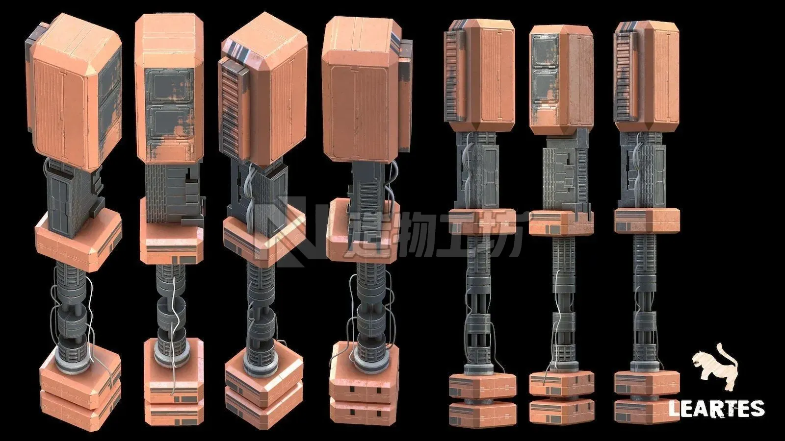 Cyberpunk Futuristic Structures Set 21 Assets  Low-poly 3D model