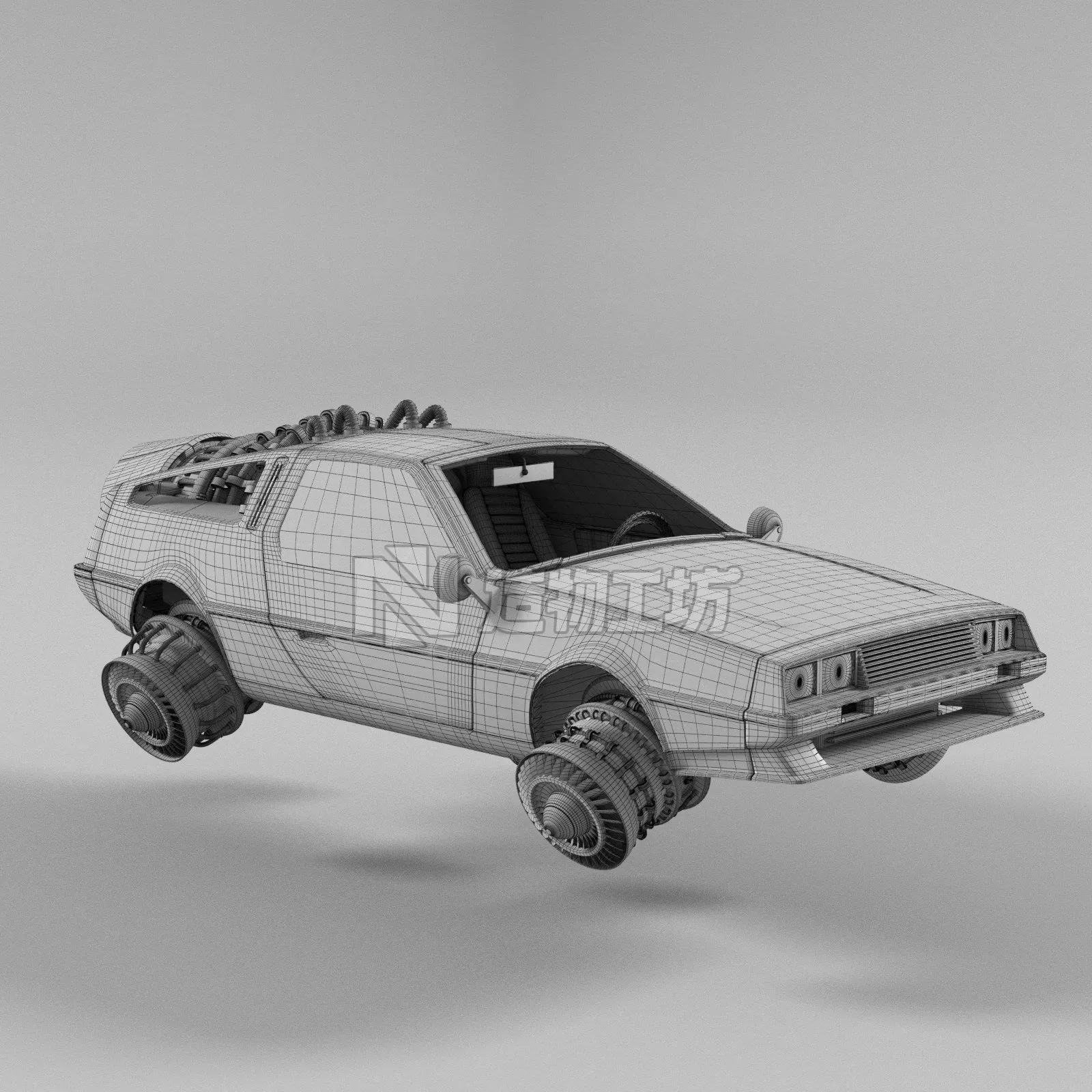 Automobile cyberpunk 3D model