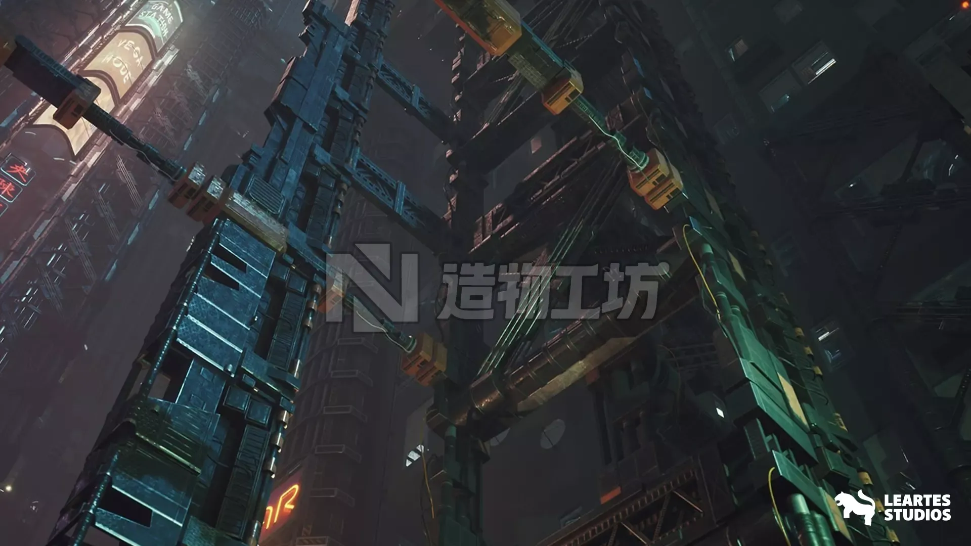 Cyberpunk Futuristic Structures Set 21 Assets  Low-poly 3D model