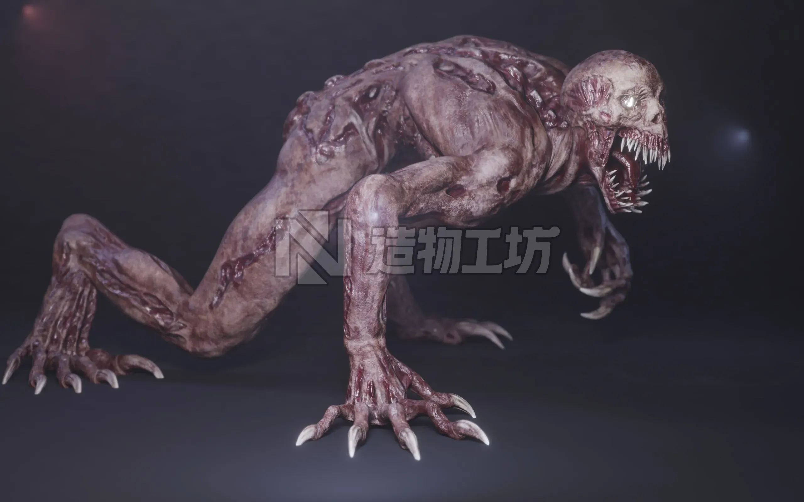 Goul monster  Low-poly 3D model