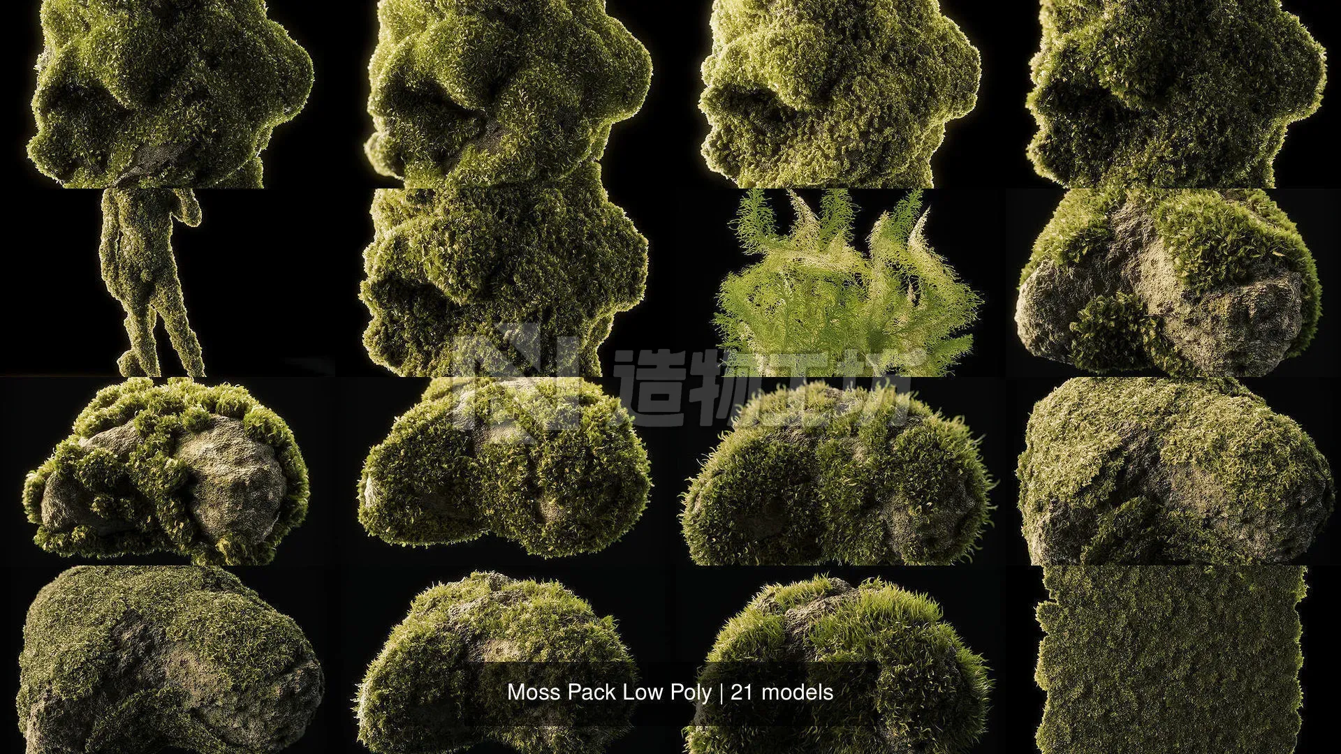Moss Pack Low Poly 3D Model Collection