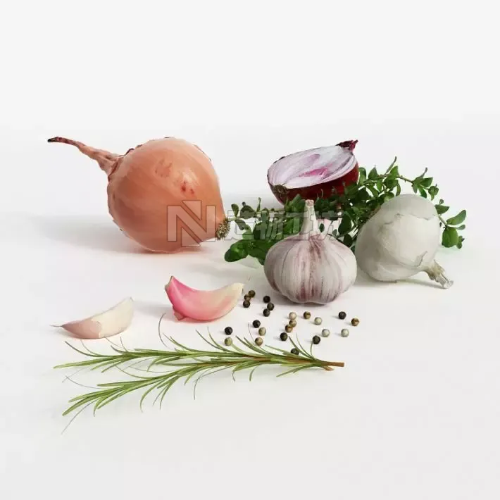 Onions And Garlic 3D model
