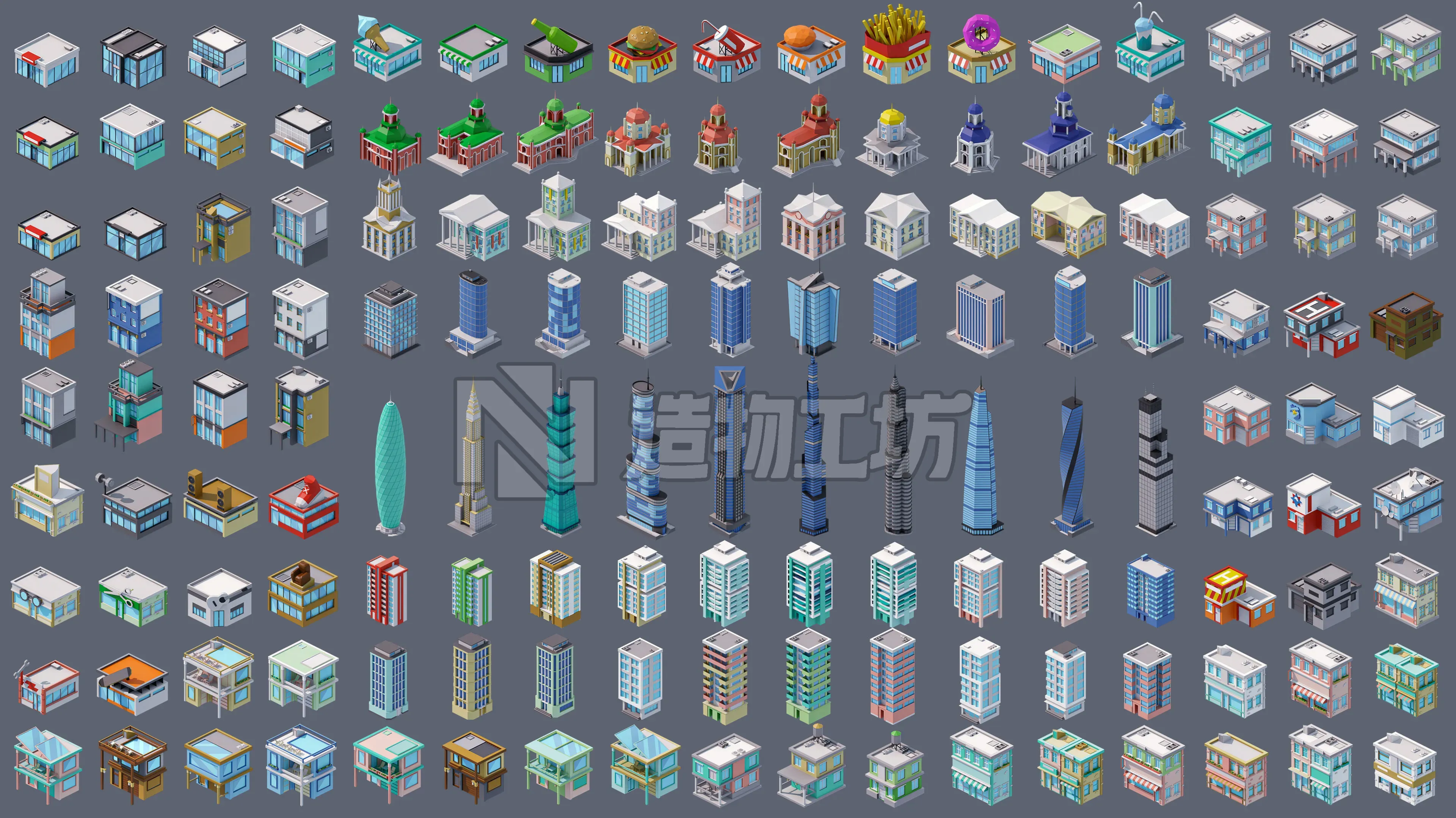 City 3 Low-poly 3D model