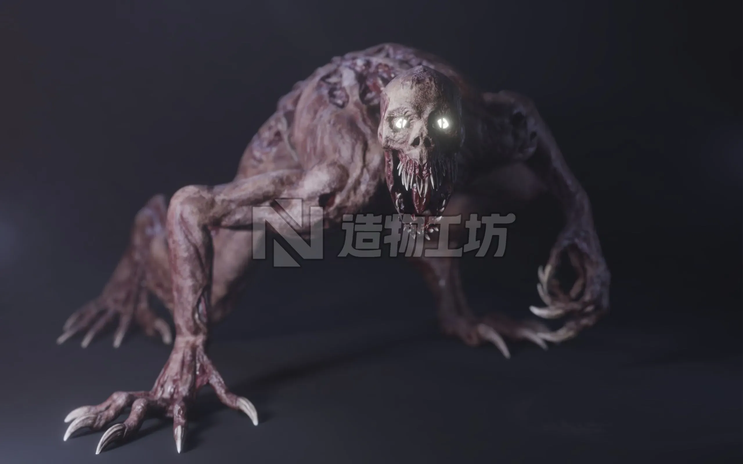 Goul monster  Low-poly 3D model