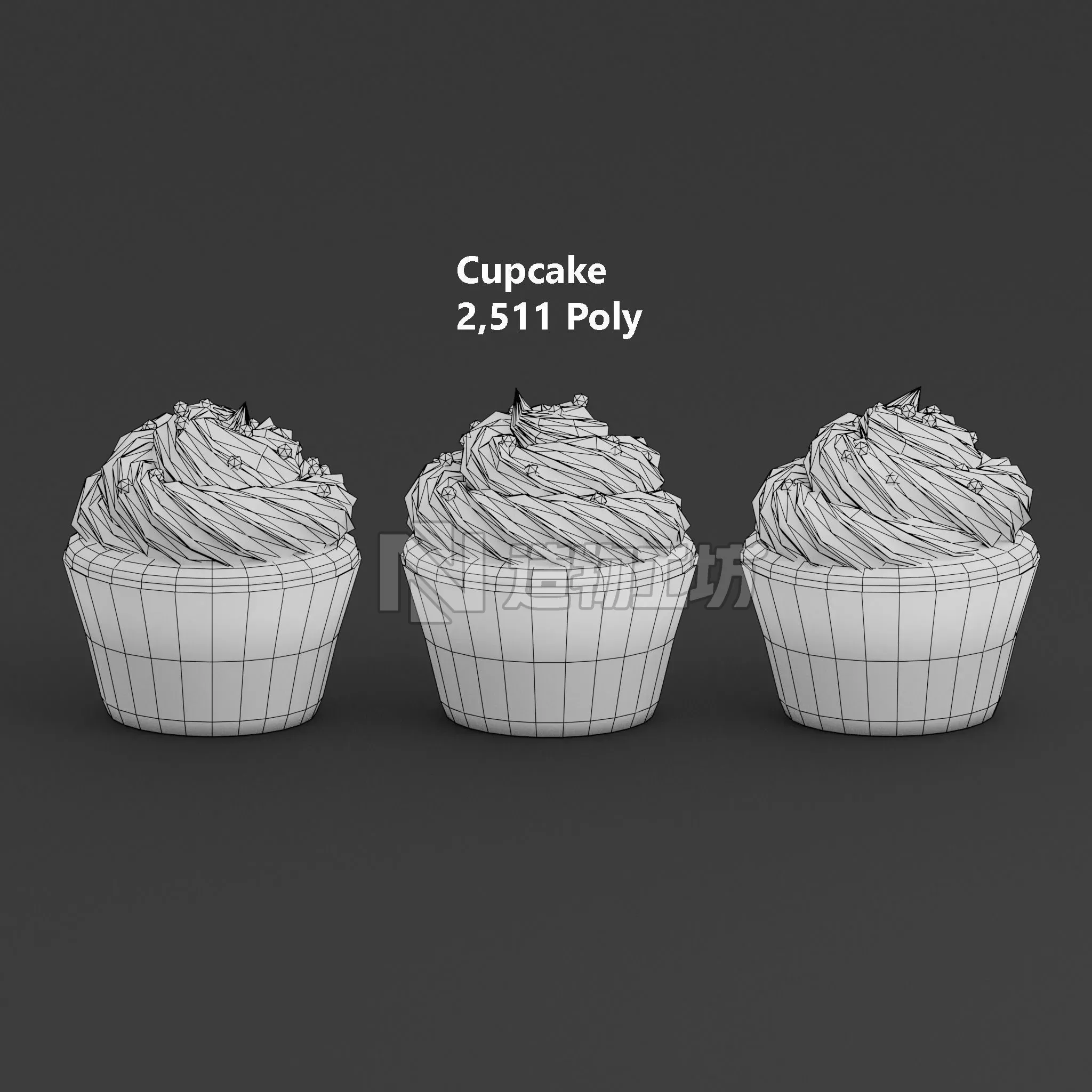 Cupcake G34 Low-poly 3D model
