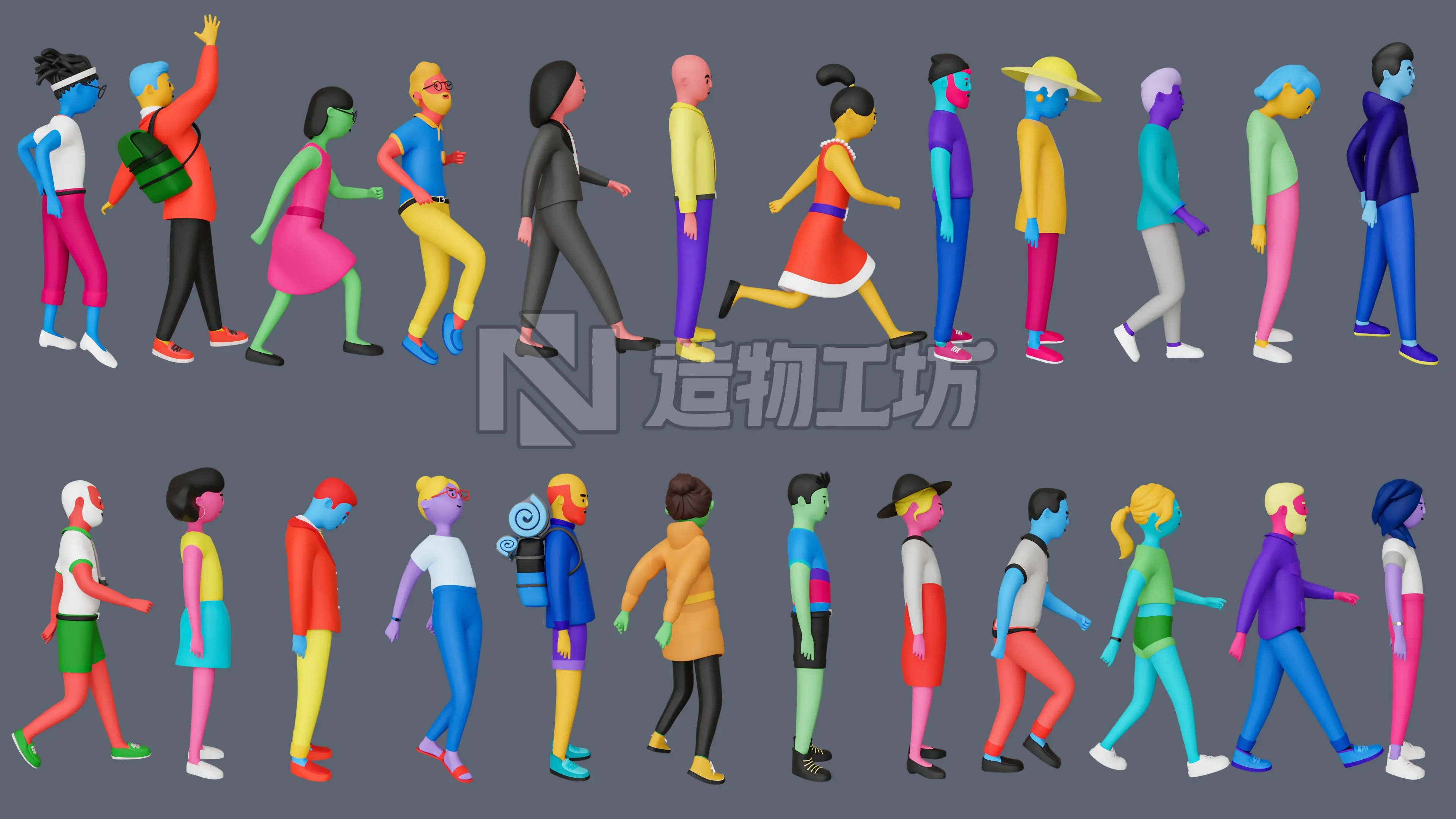 Casual Characters 3  Low-poly 3D model